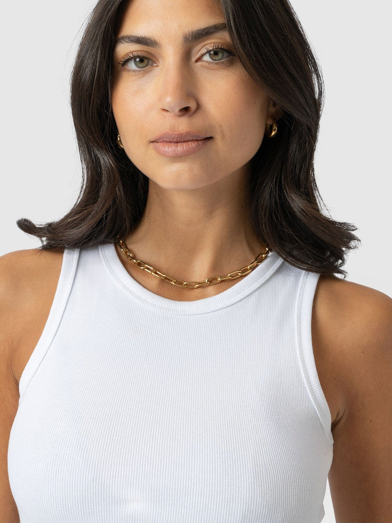 Nova Racer Vest White - Women's Vests | Saint + Sofia® UK