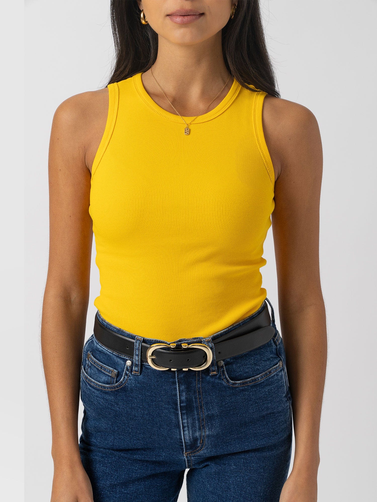 Nova Racer Vest - Yellow - Women's T-shirts | Saint + Sofia® UK