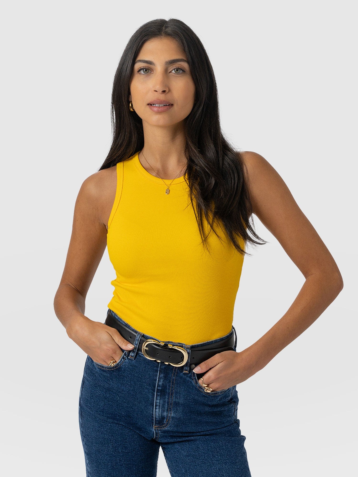 Nova Racer Vest - Yellow - Women's T-shirts | Saint + Sofia® UK
