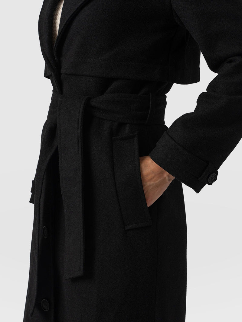 Odette Coat Black - Women's Wool Coats | Saint + Sofia® UK