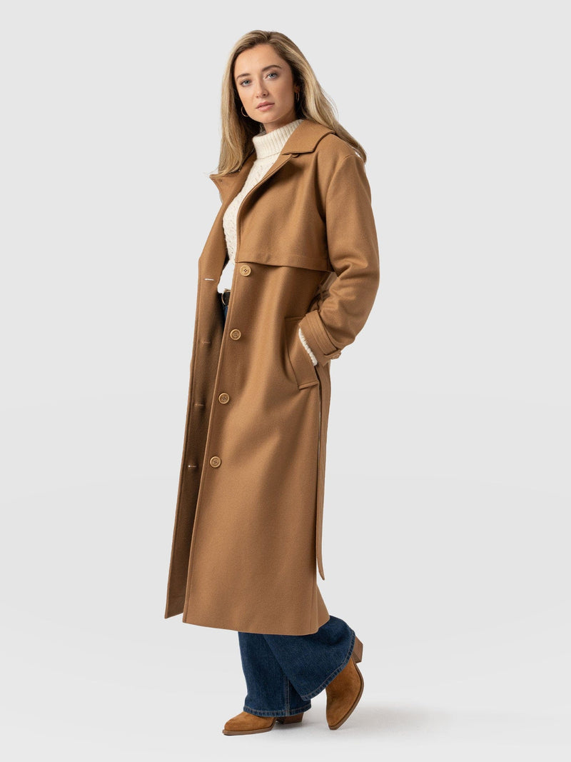 Odette Coat Camel - Women's Wool Coats | Saint + Sofia® UK