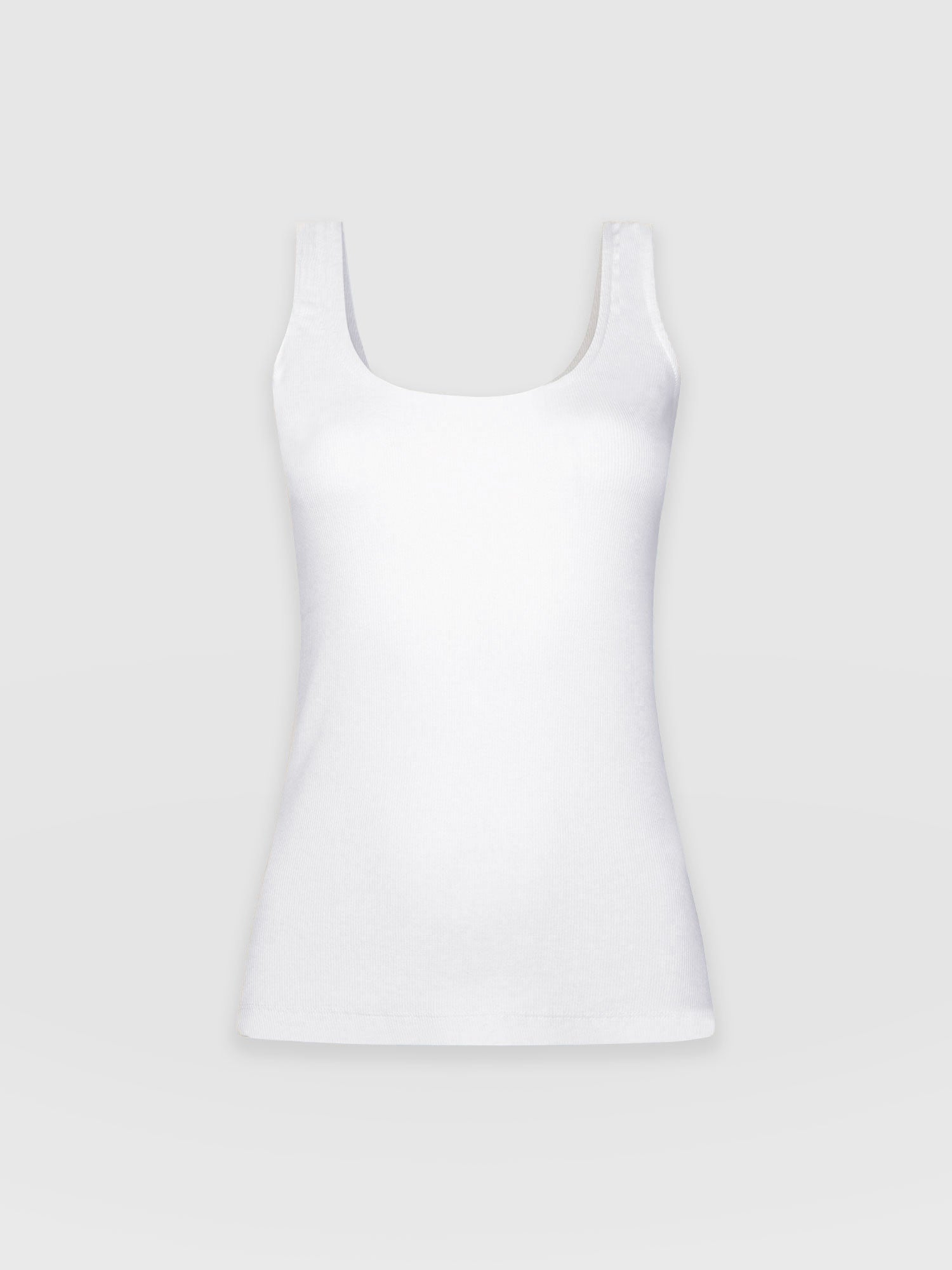 Olivia Rib Vest White - Women's Vests | Saint and Sofia® UK