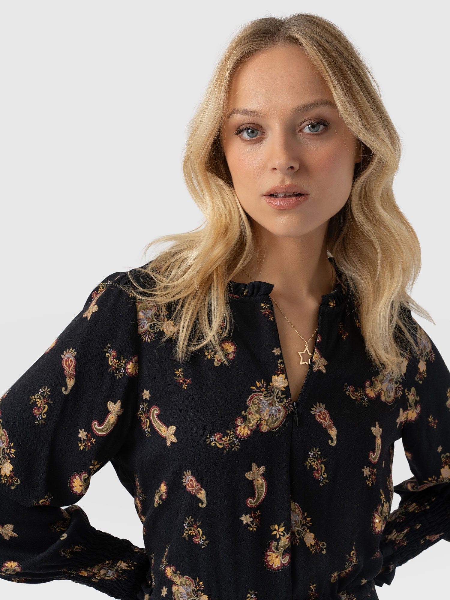 Olivia Zip Up Dress Highland Paisley - Women's Dresses | Saint + Sofia® UK