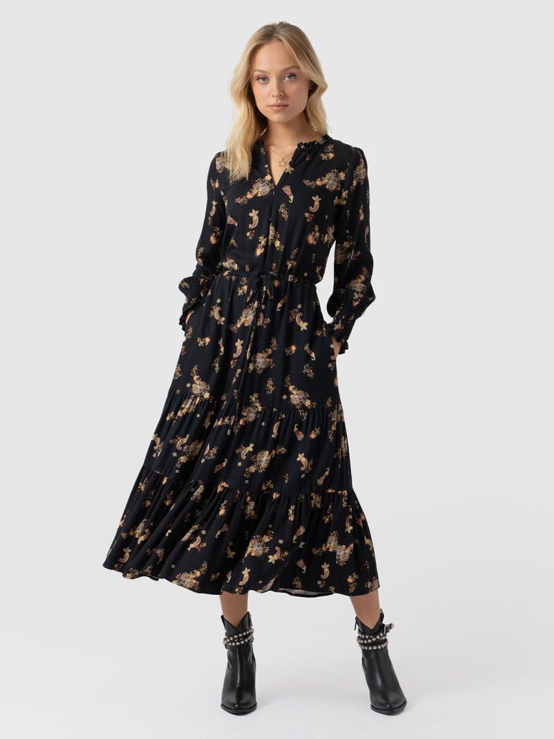Olivia Zip Up Dress Highland Paisley - Women's Dresses | Saint + Sofia® UK