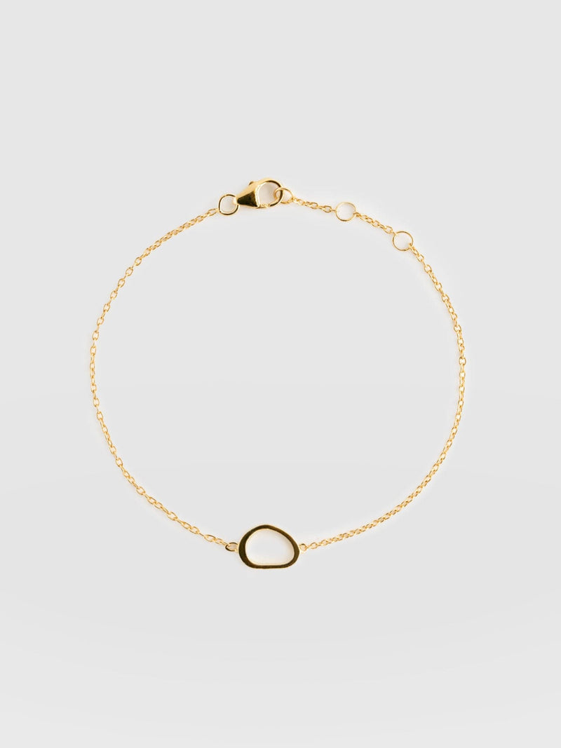 Organic Open Oval Bracelet Gold - Women's Jewellery | Saint + Sofia® UK