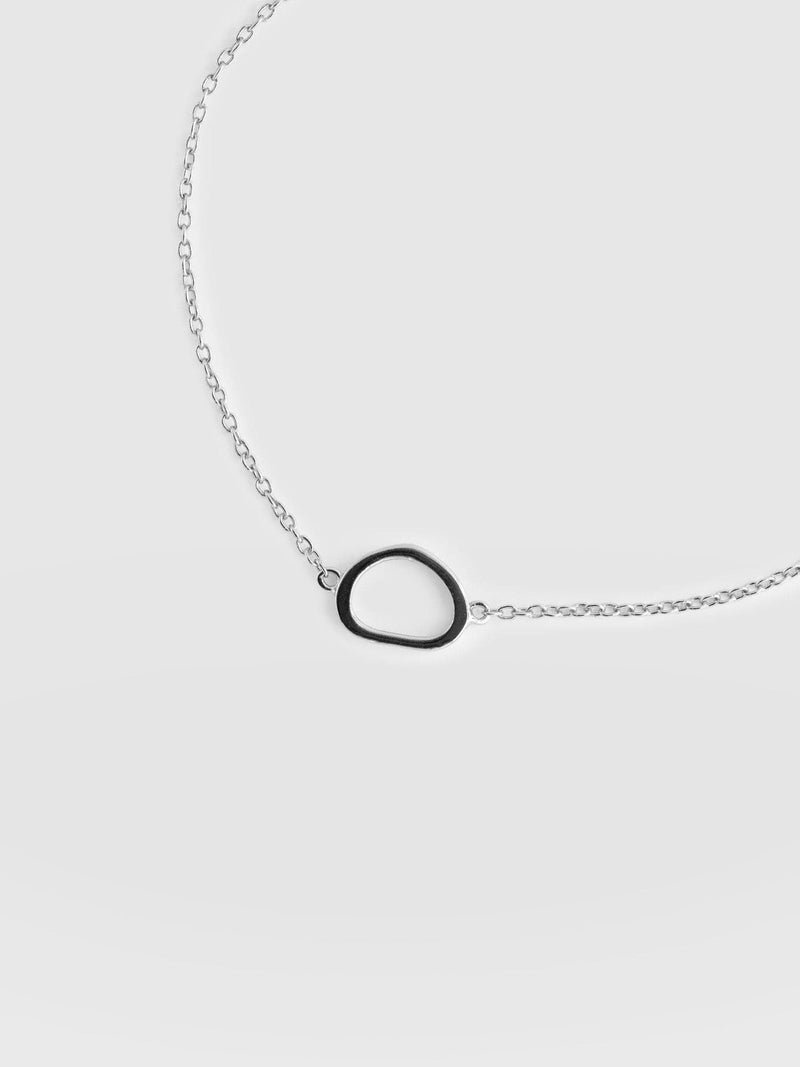 Organic Open Oval Bracelet - Silver