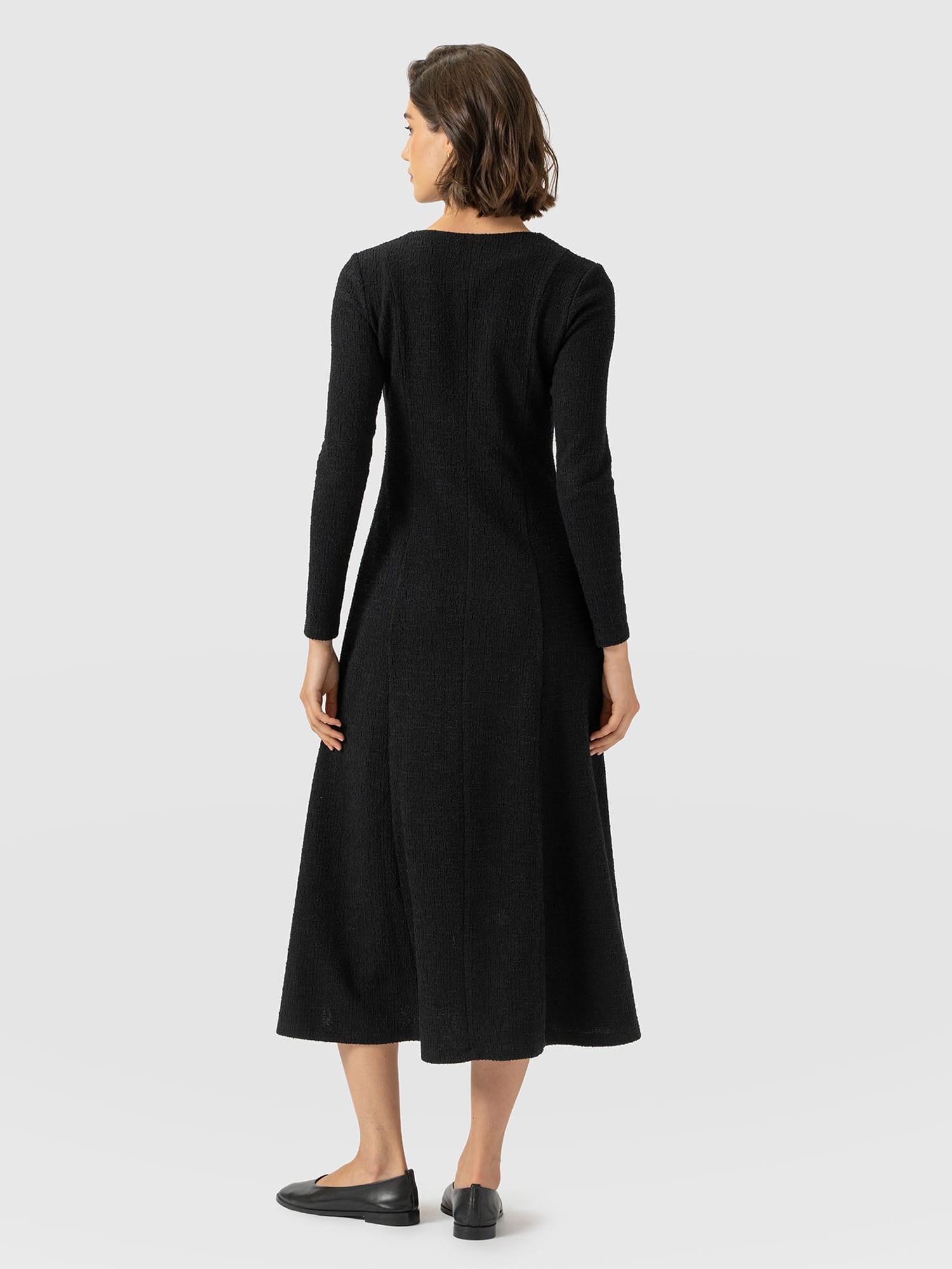 Orla Midi Dress - Black Boucle - Women's Dresses | Saint and Sofia® UK