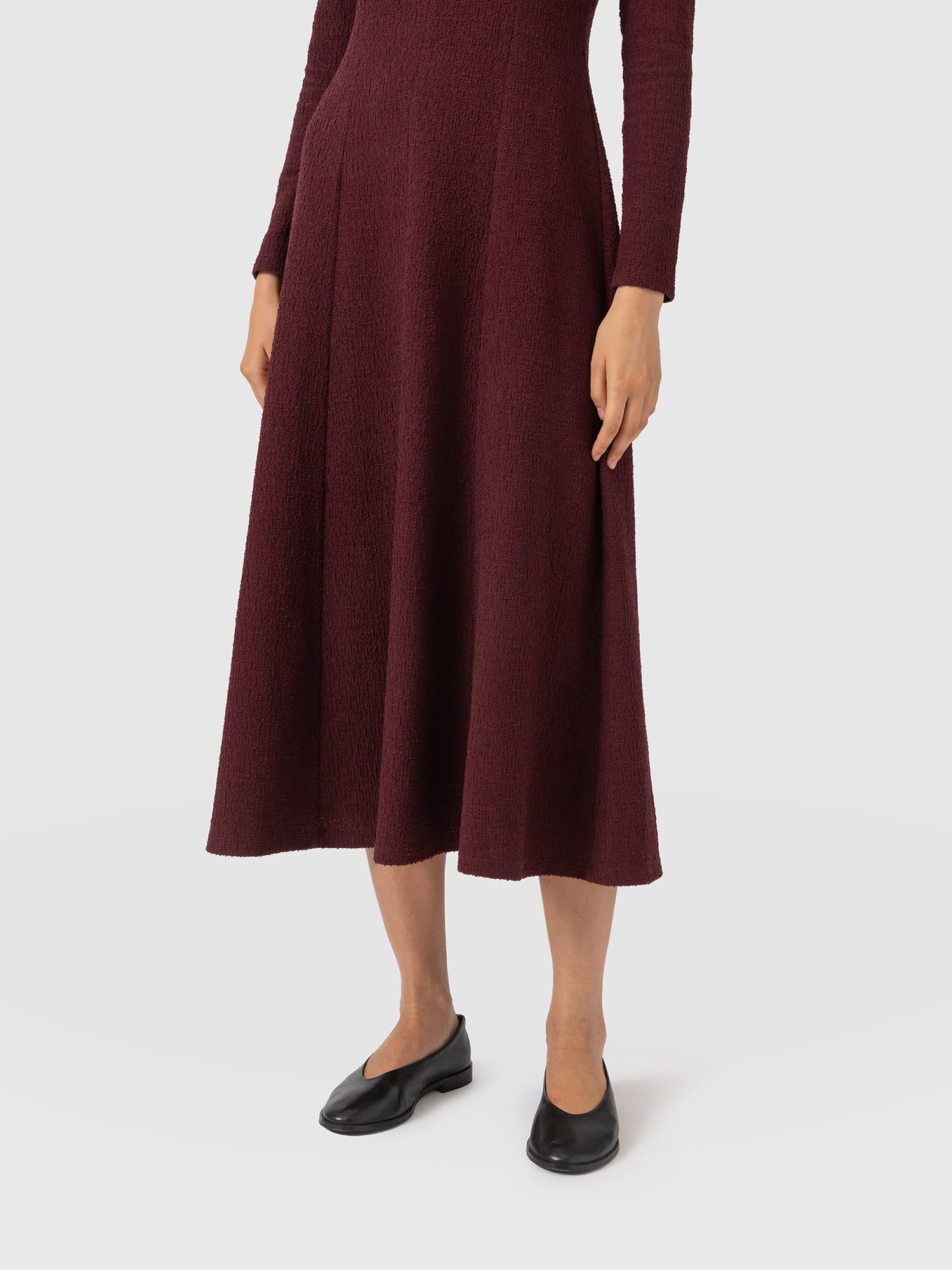 Orla Midi Dress - Burgundy Boucle - Women's Dresses | Saint and Sofia® UK