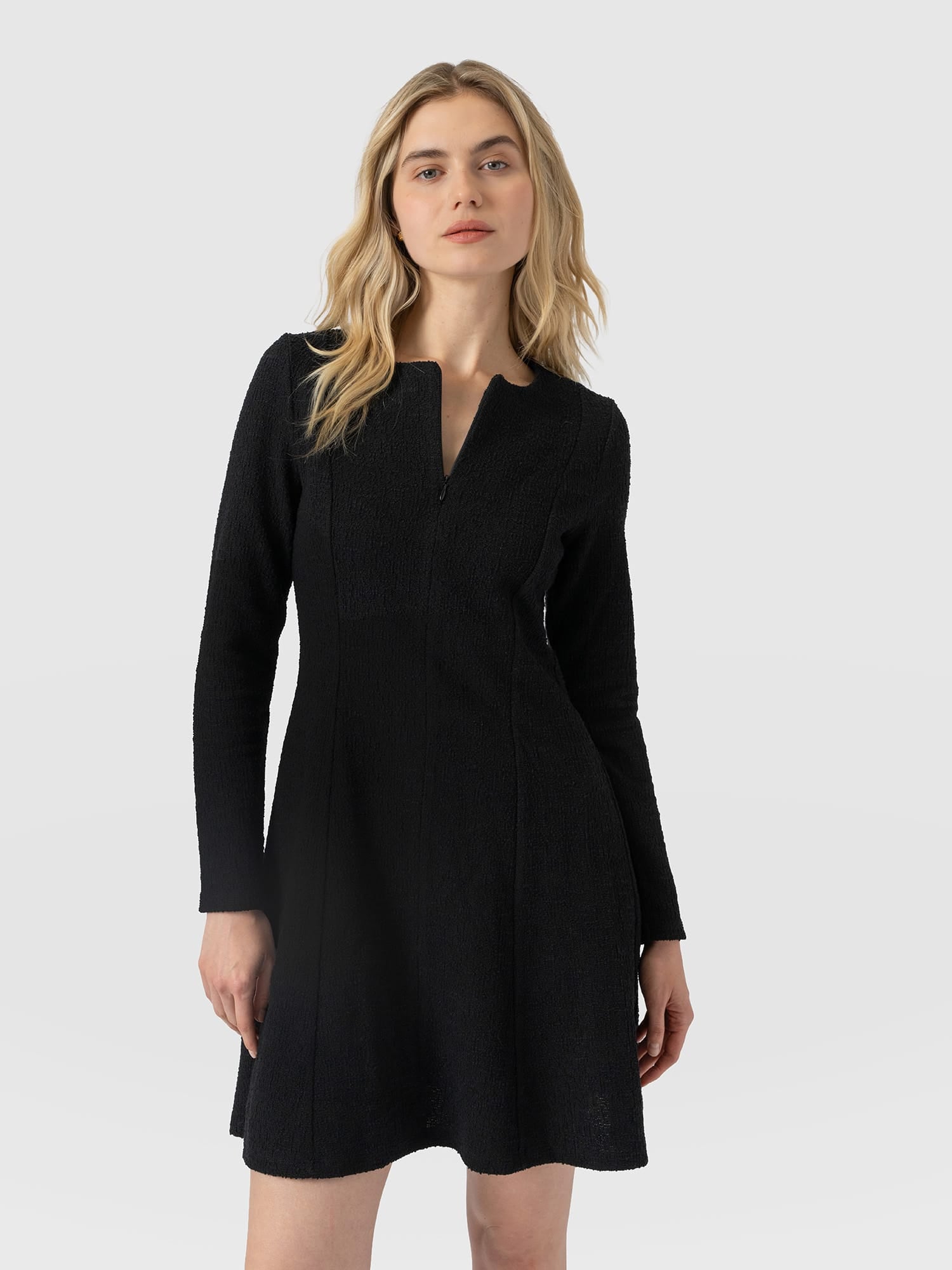 Orla Mini Dress - Black Boucle - Women's Dresses | Saint and Sofia® UK
