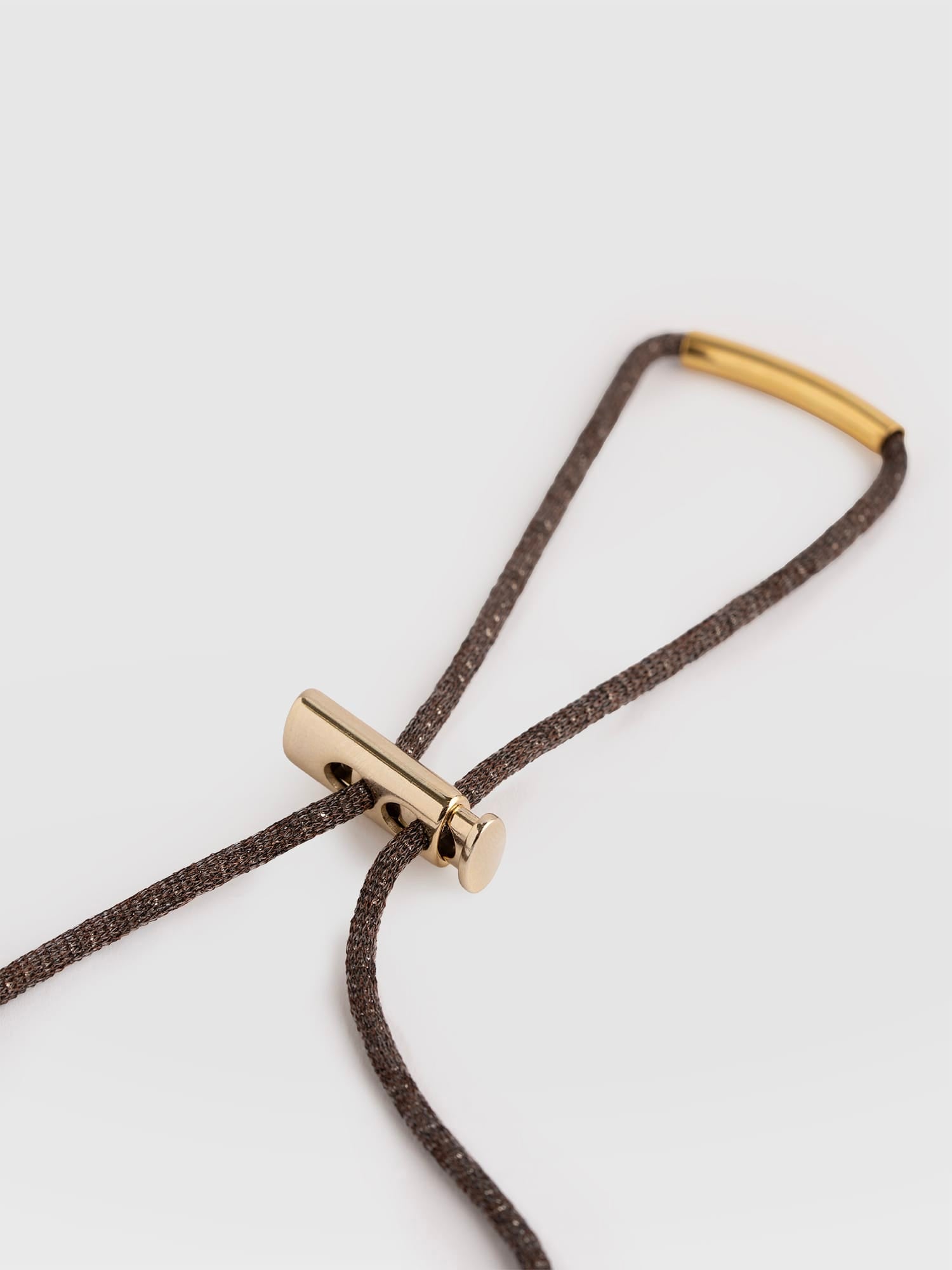 Oval Pendant Necklace - Cream/Brown