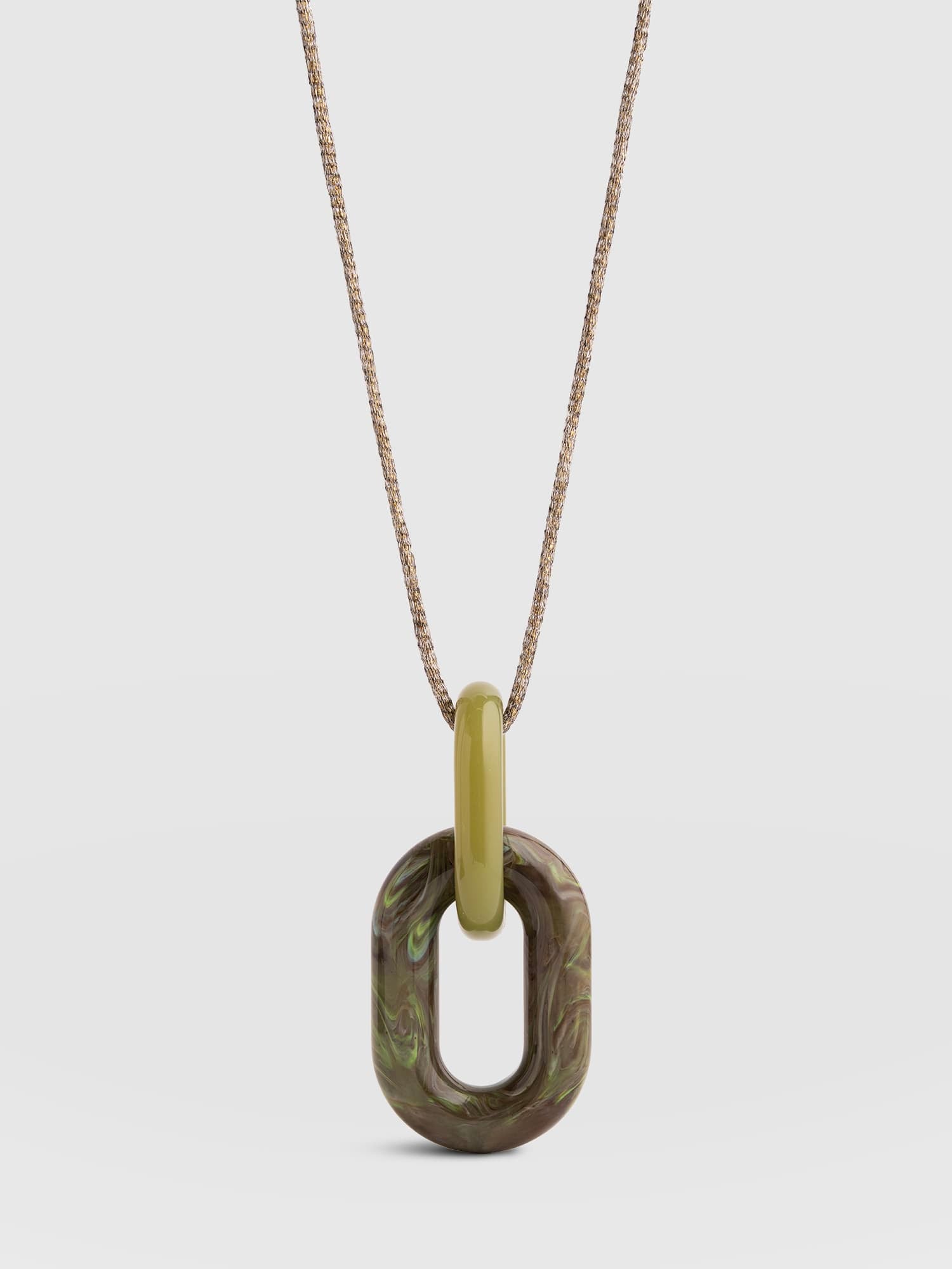 Oval Pendant Necklace - Green - Women's Jewellerys | Saint and Sofia® UK
