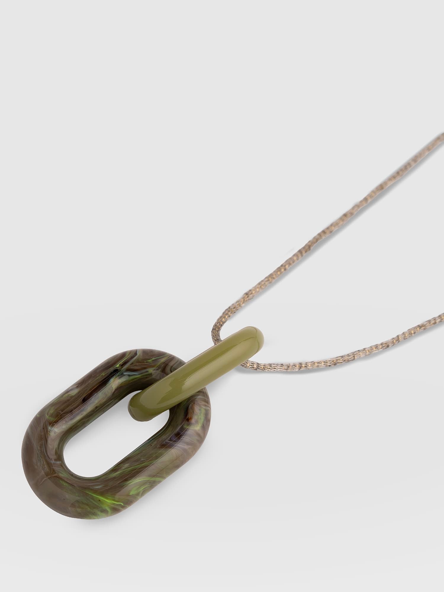 Oval Pendant Necklace - Green - Women's Jewellerys | Saint and Sofia® UK
