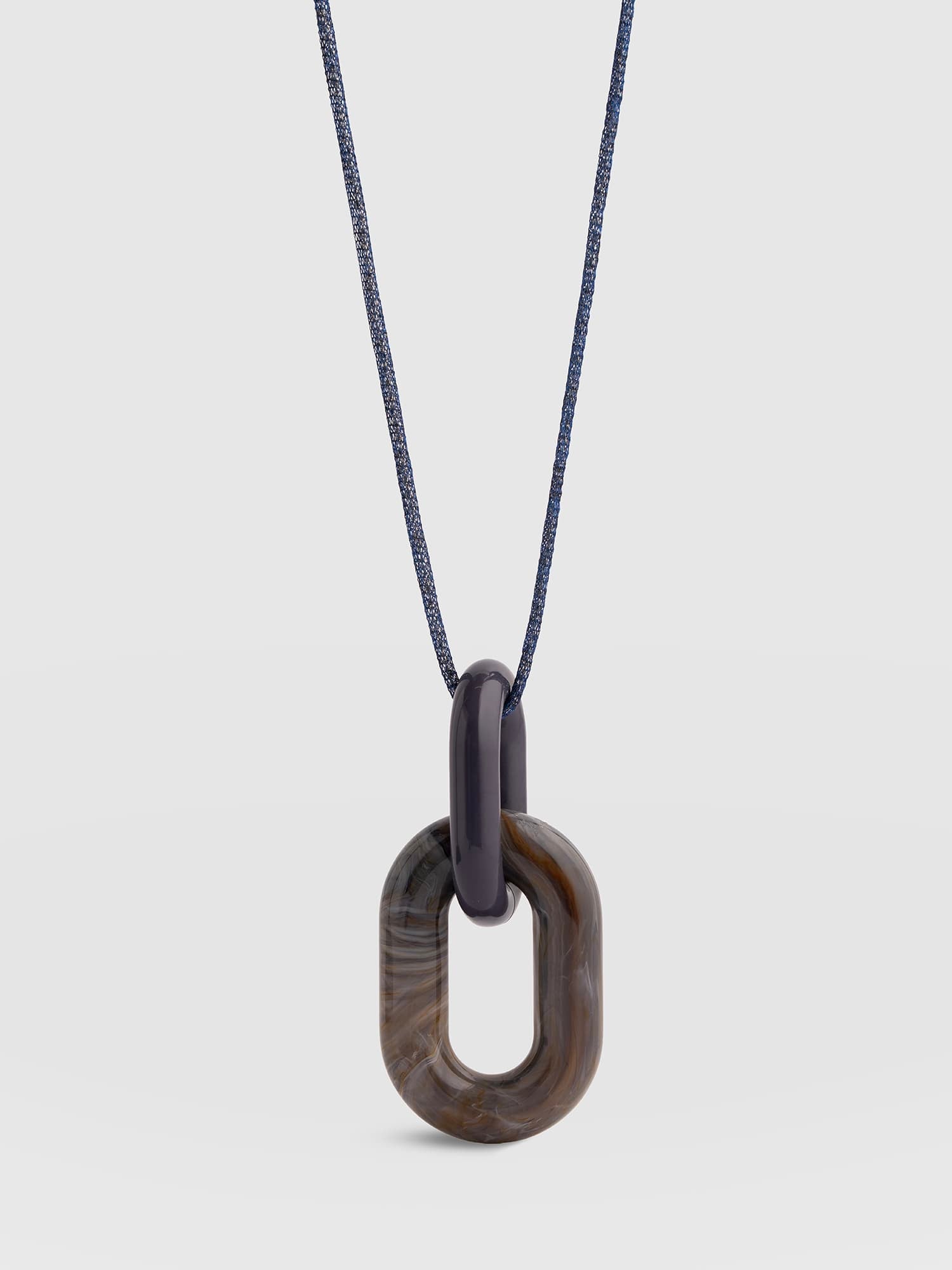 Oval Pendant Necklace - Navy - Women's Jewellerys | Saint and Sofia® UK