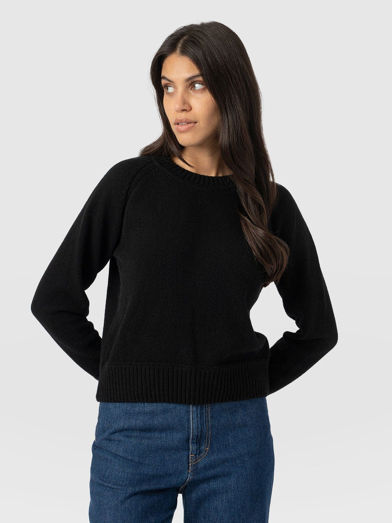 Oxford Cashmere Jumper - Black - Women's Jumpers | Saint + Sofia® UK
