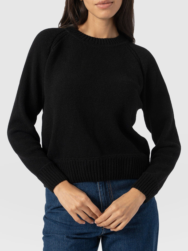 Oxford Cashmere Jumper - Black - Women's Jumpers | Saint + Sofia® UK