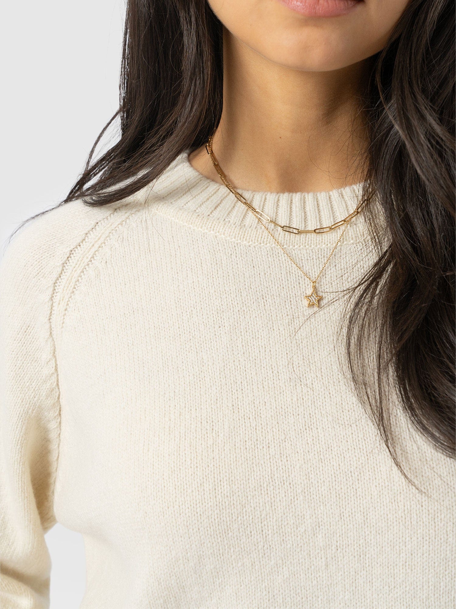 Oxford Cashmere Jumper - Cream - Women's Jumpers | Saint + Sofia® UK