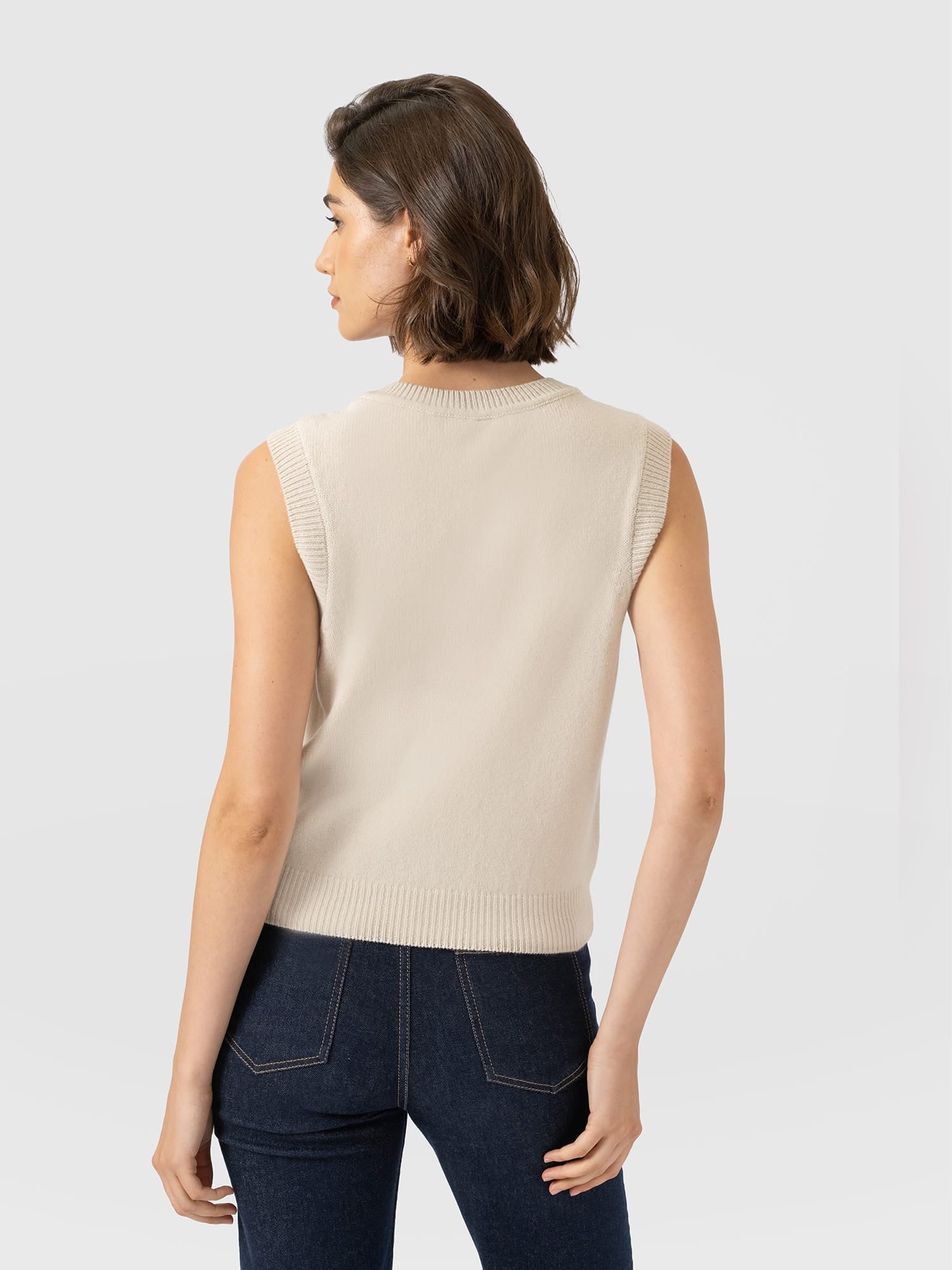 Oxford Cashmere Sleeveless Knit - Cream