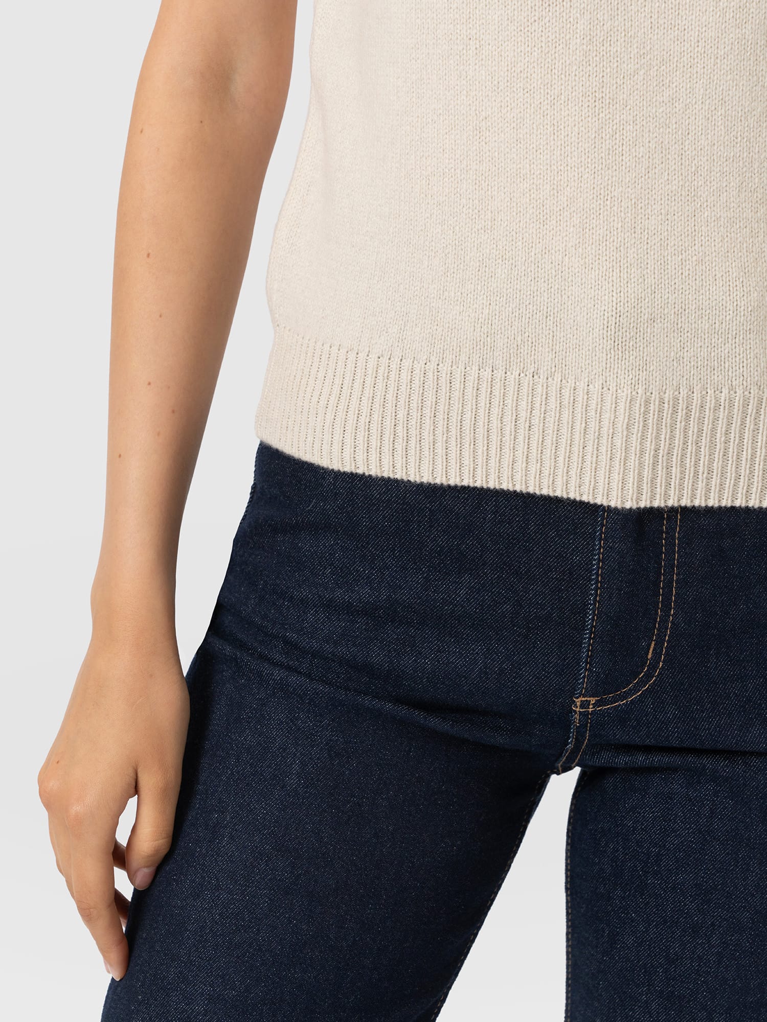 Oxford Cashmere Sleeveless Knit - Cream