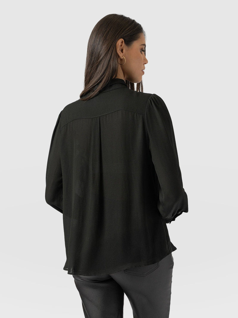 Paxton Pussybow Blouse Black - Women's Blouses | Saint + Sofia® UK