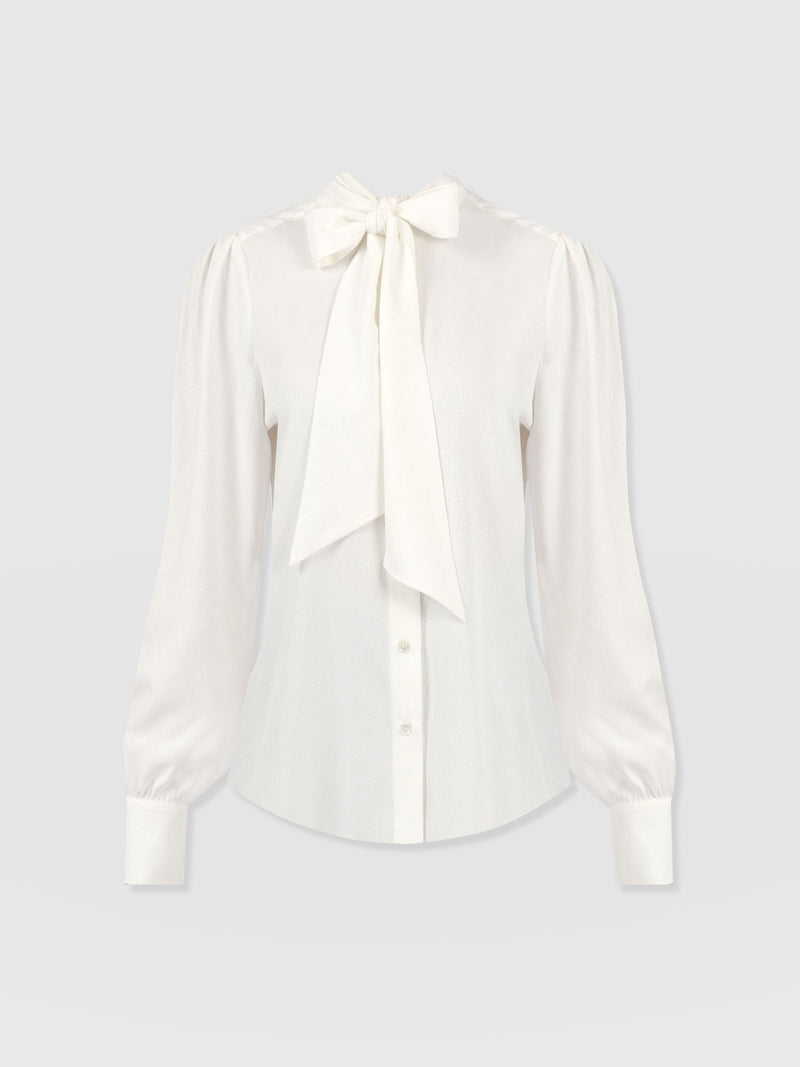 Paxton Pussybow Blouse Cream - Women's Blouses | Saint + Sofia® UK