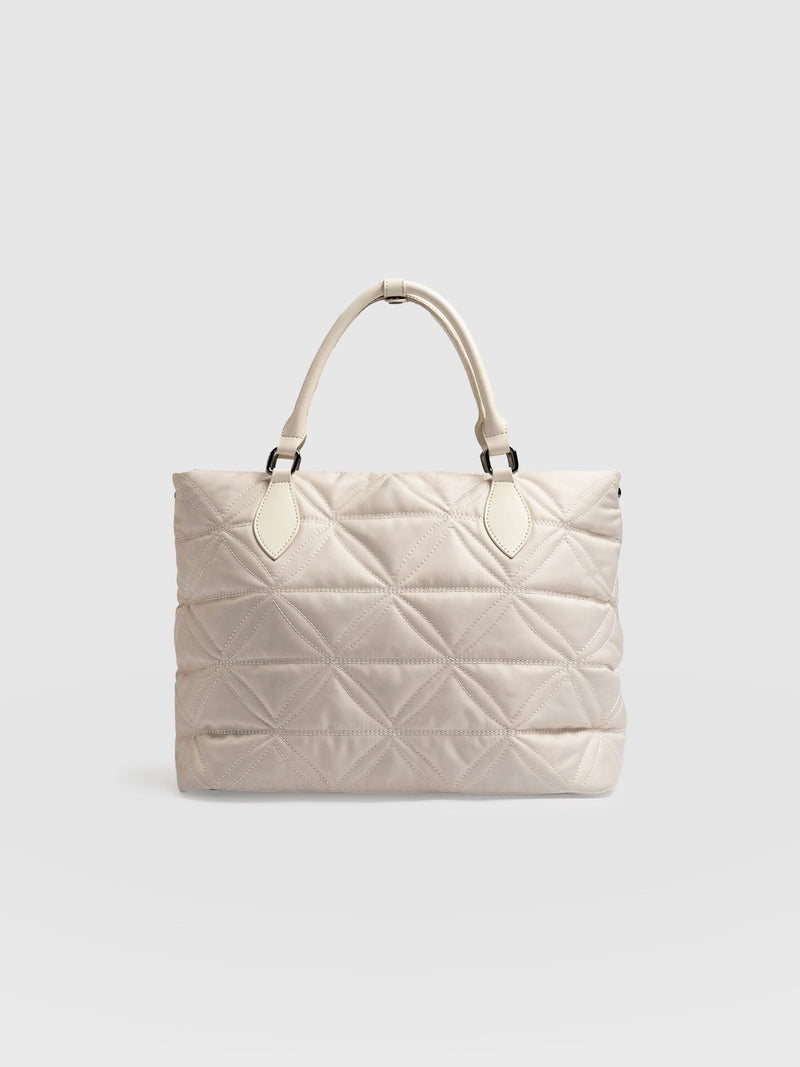 Quilted Selene Shopper Bag Cream - Women's Bags | Saint + Sofia® UK