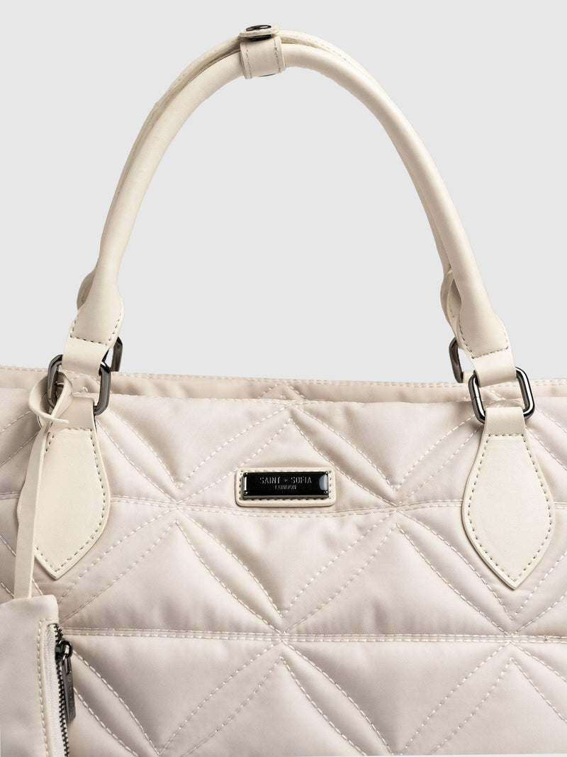 Quilted Selene Shopper Bag Cream - Women's Bags | Saint + Sofia® UK