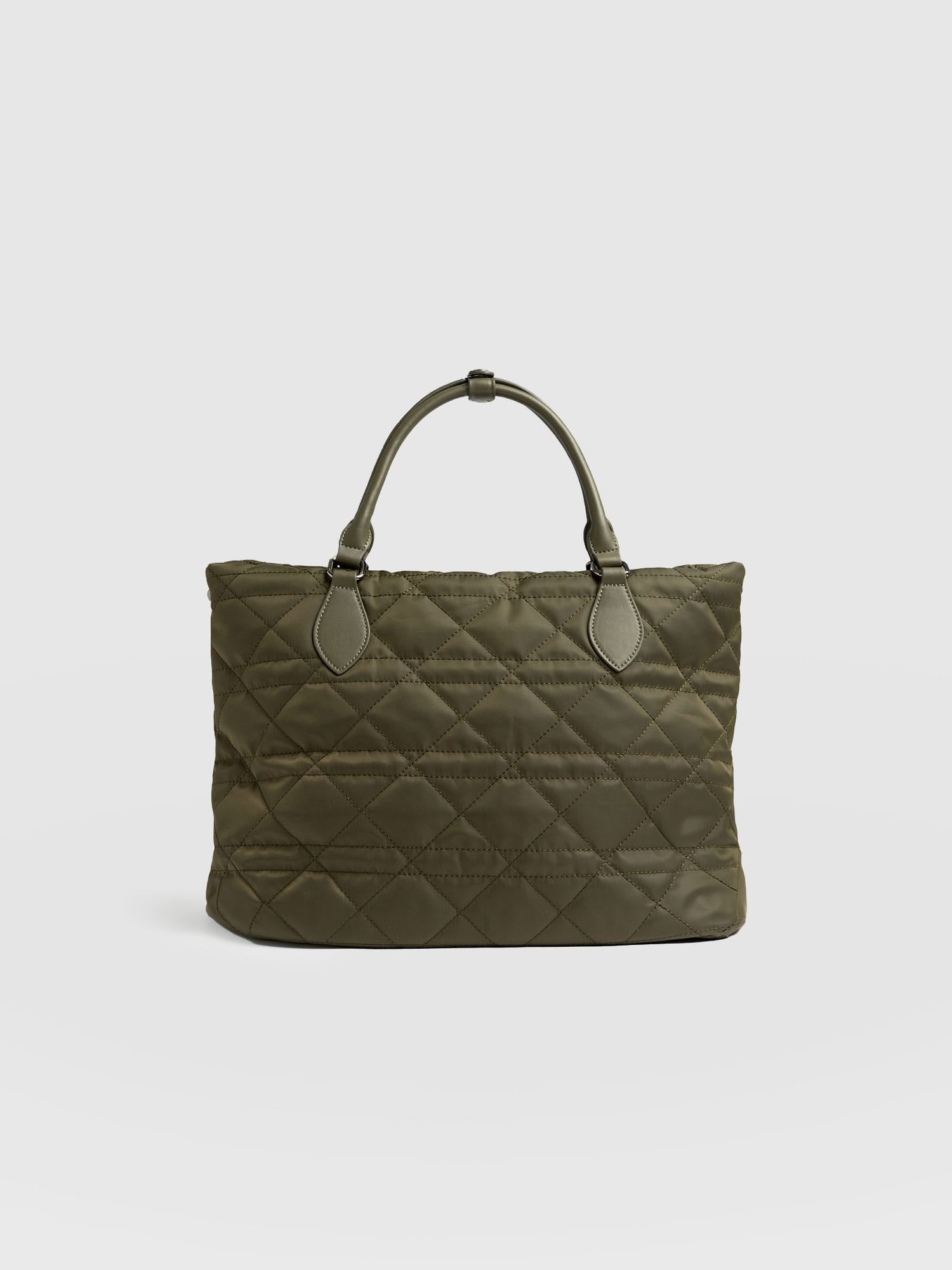 Quilted Selene Shopper Bag - Khaki