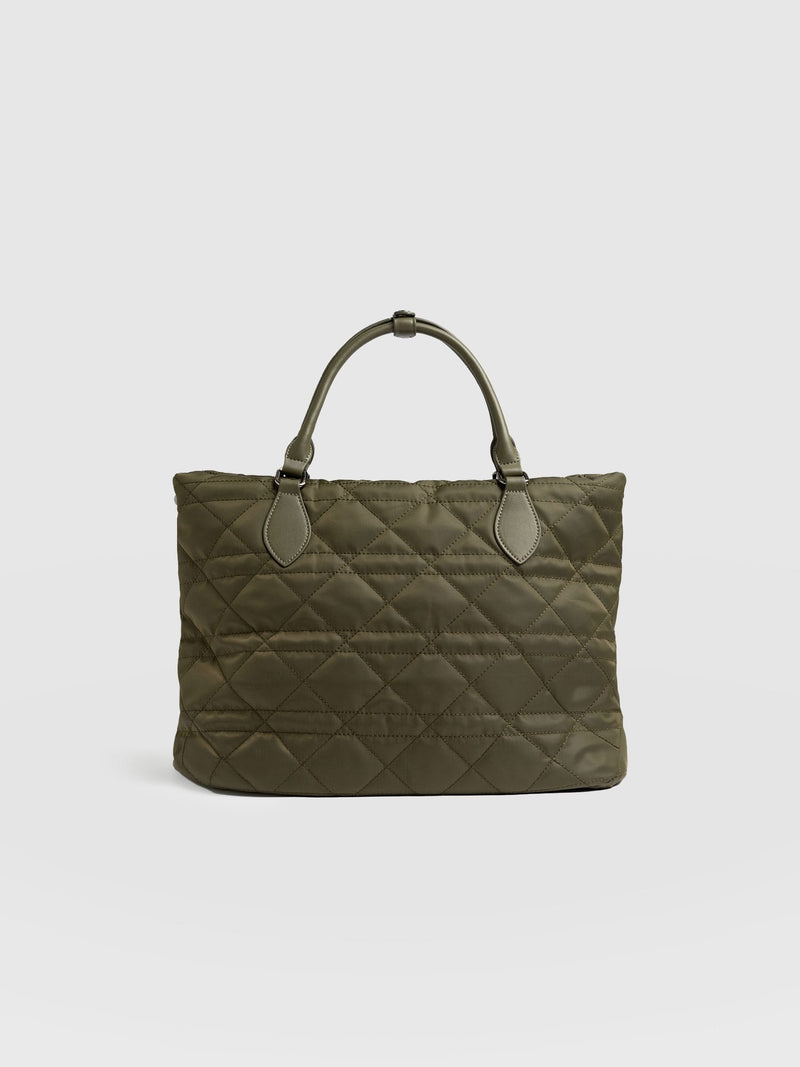 Quilted Selene Shopper Bag - Khaki