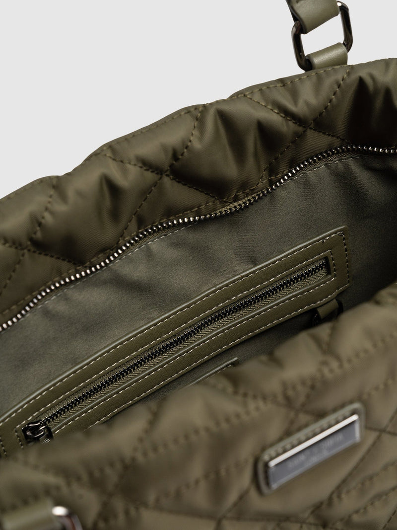 Quilted Selene Shopper Bag Khaki - Women's Bags | Saint + Sofia® UK