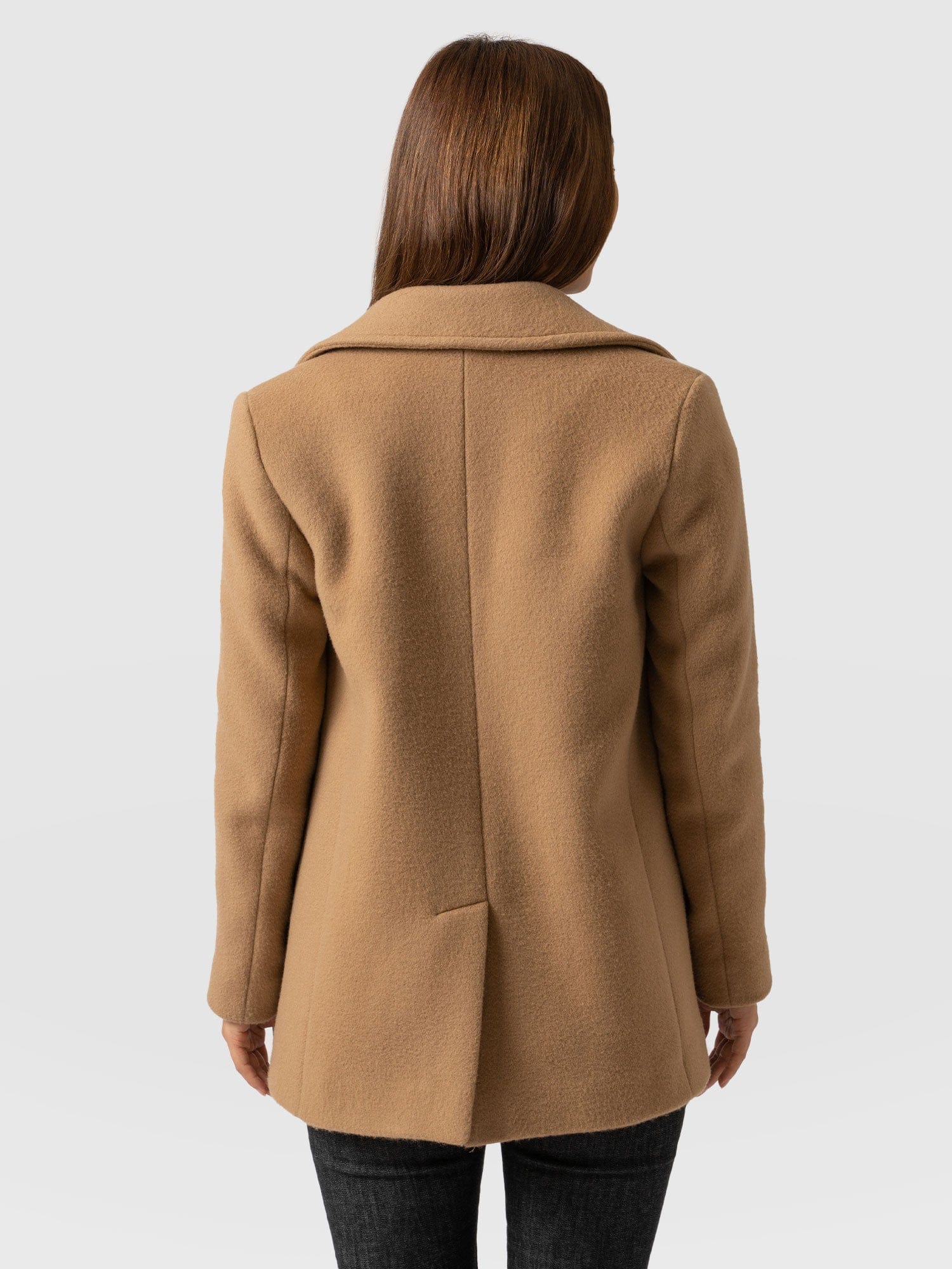 Quinn Pea Coat Camel - Women's Coats | Saint + Sofia® UK
