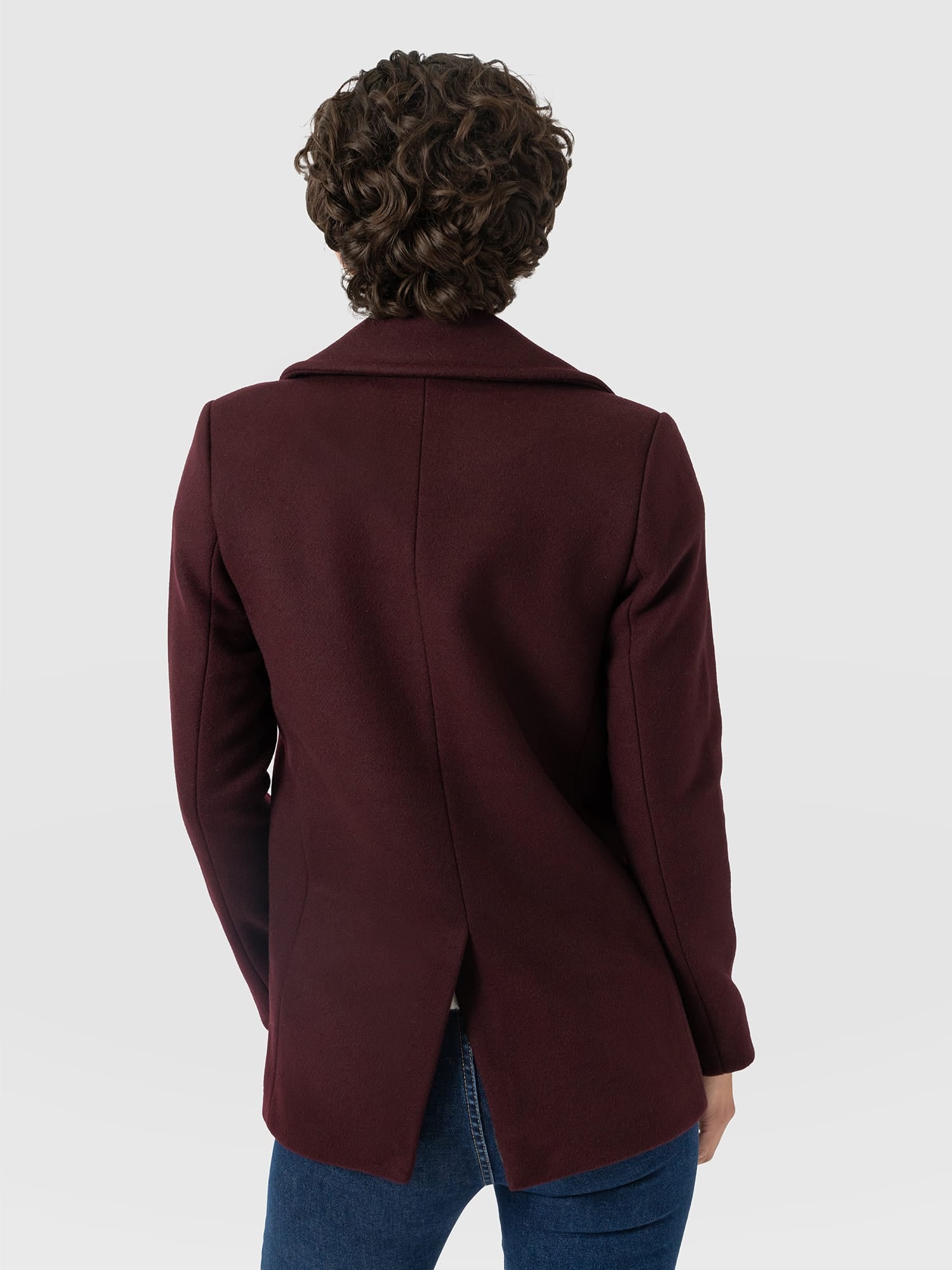 Quinn Pea Coat - Maroon