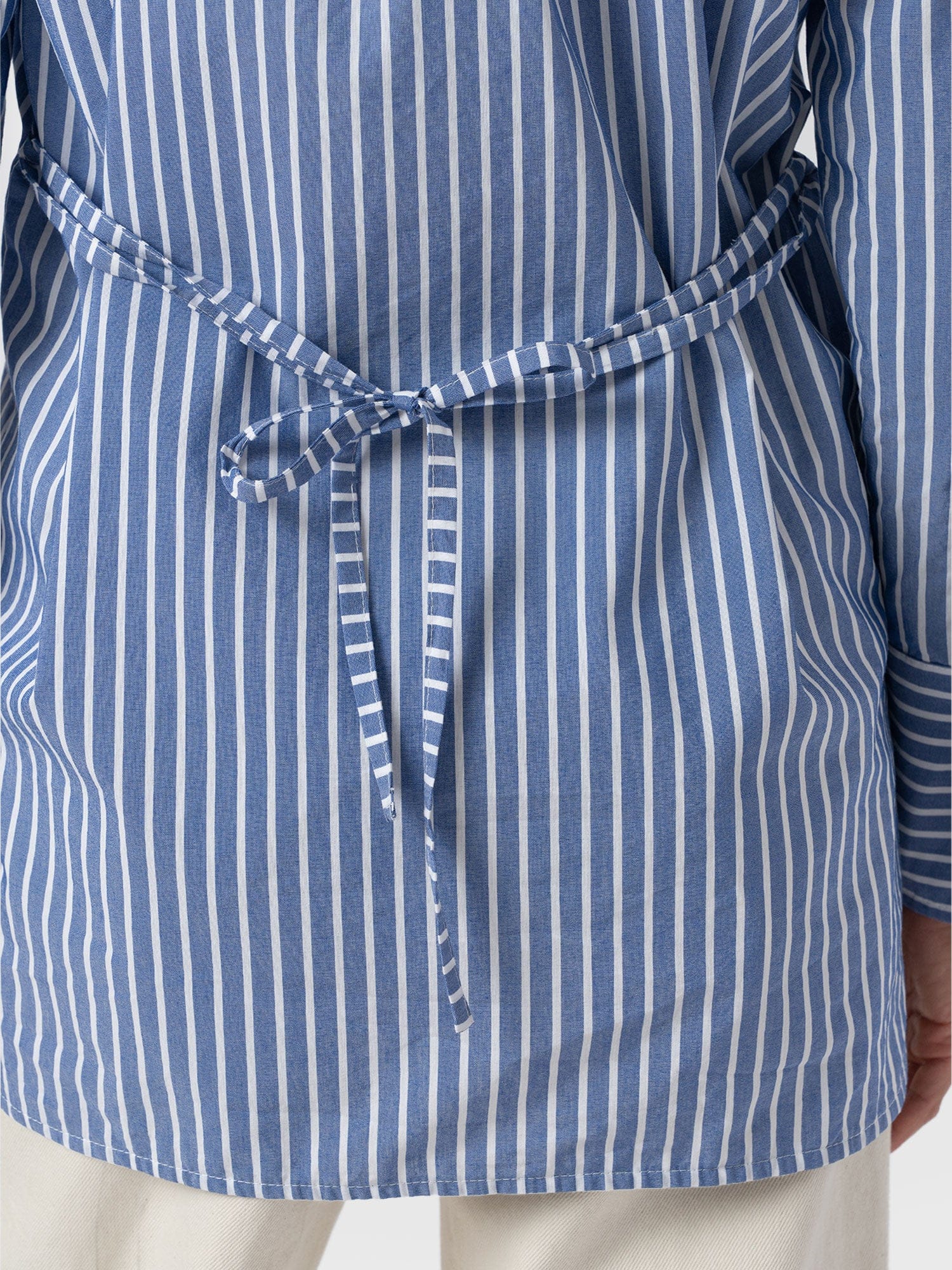 Reagan Tie Shirt - Blue Stripe - Women's Blouses | Saint + Sofia® UK