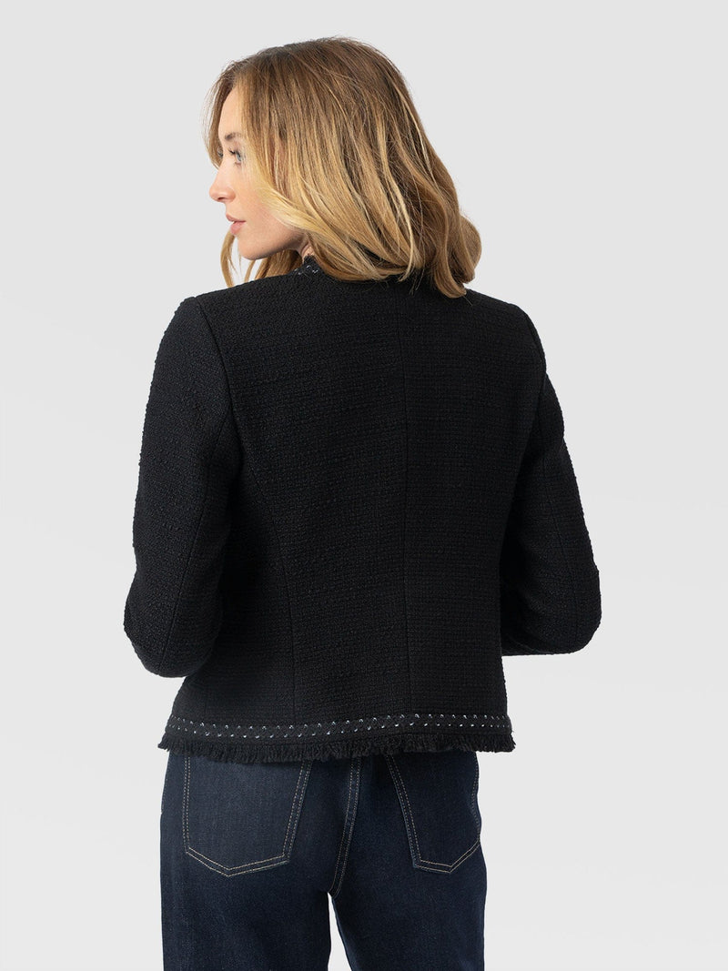 Rayner Jacket Black Bouclé - Women's Jackets | Saint and Sofia® UK