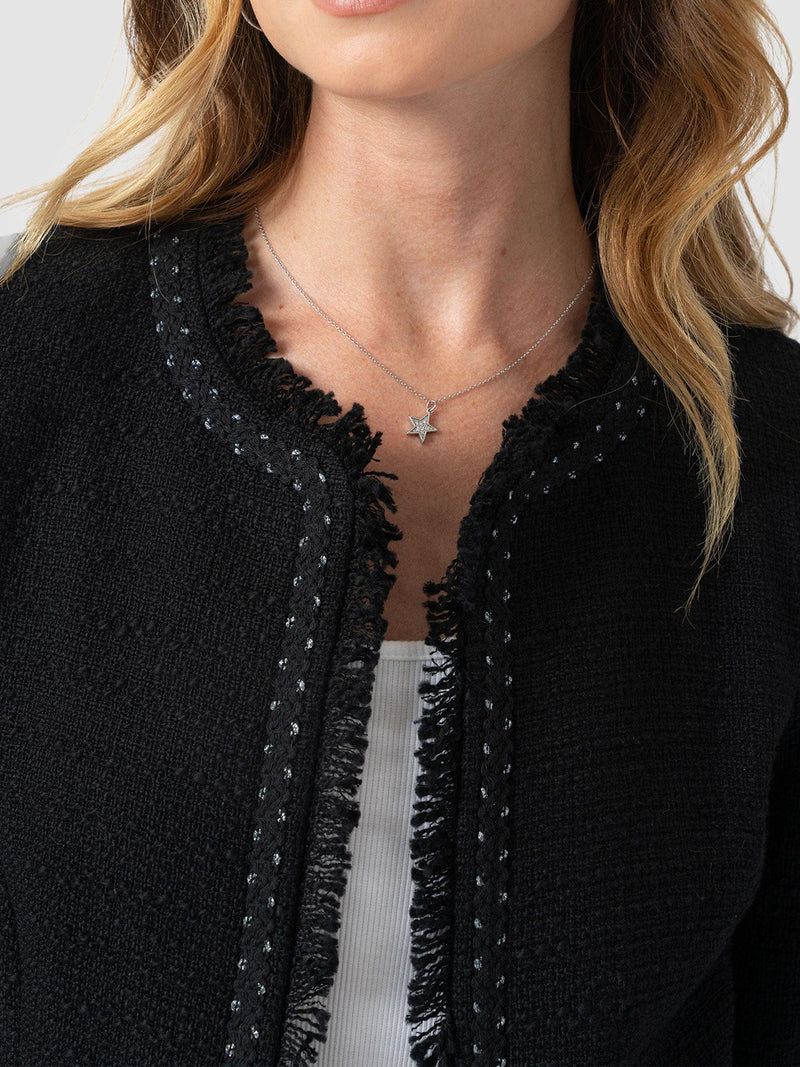 Rayner Jacket Black Bouclé - Women's Jackets | Saint and Sofia® UK
