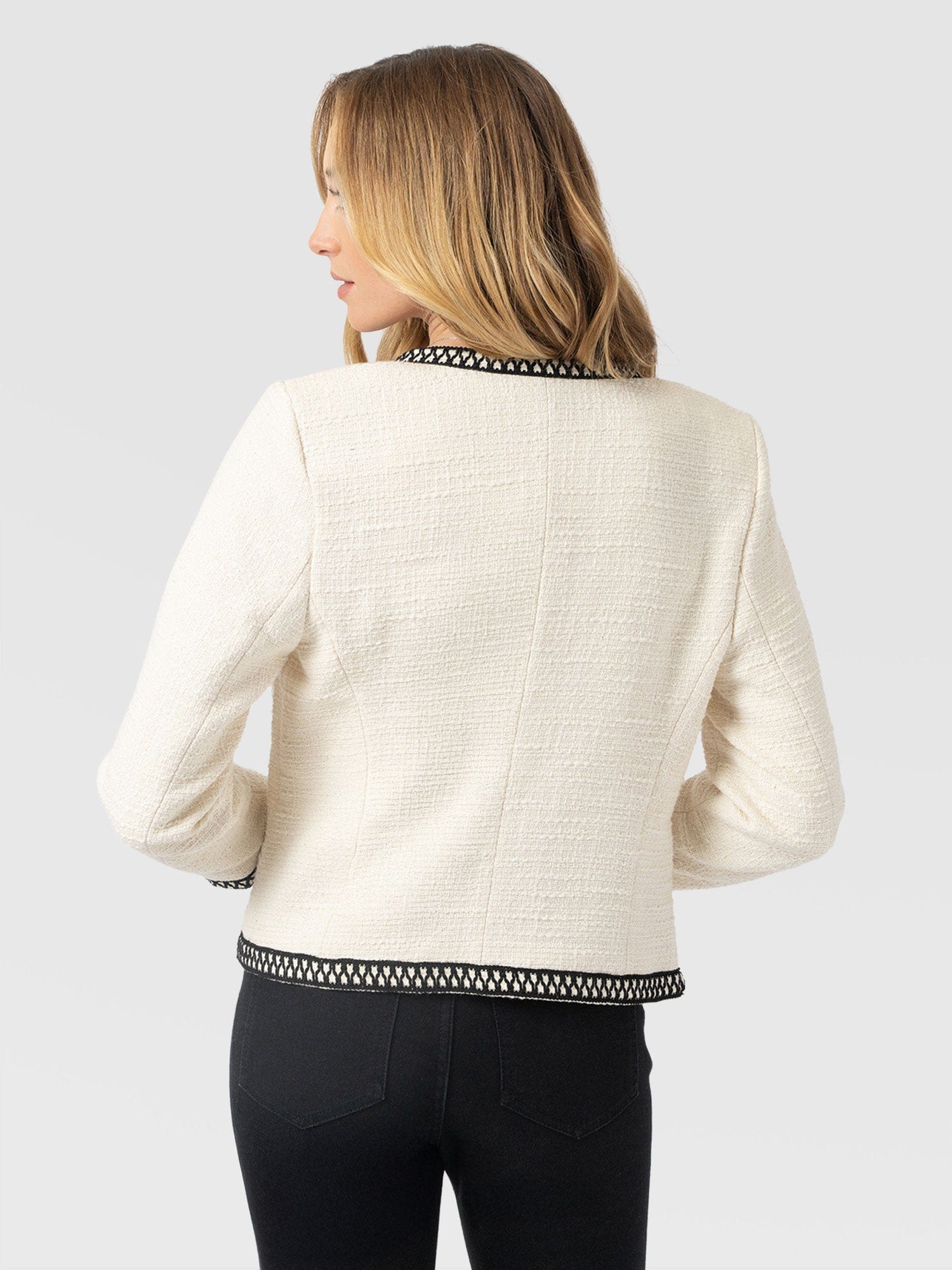 Rayner Jacket Cream/Black - Women's Jackets | Saint + Sofia® UK