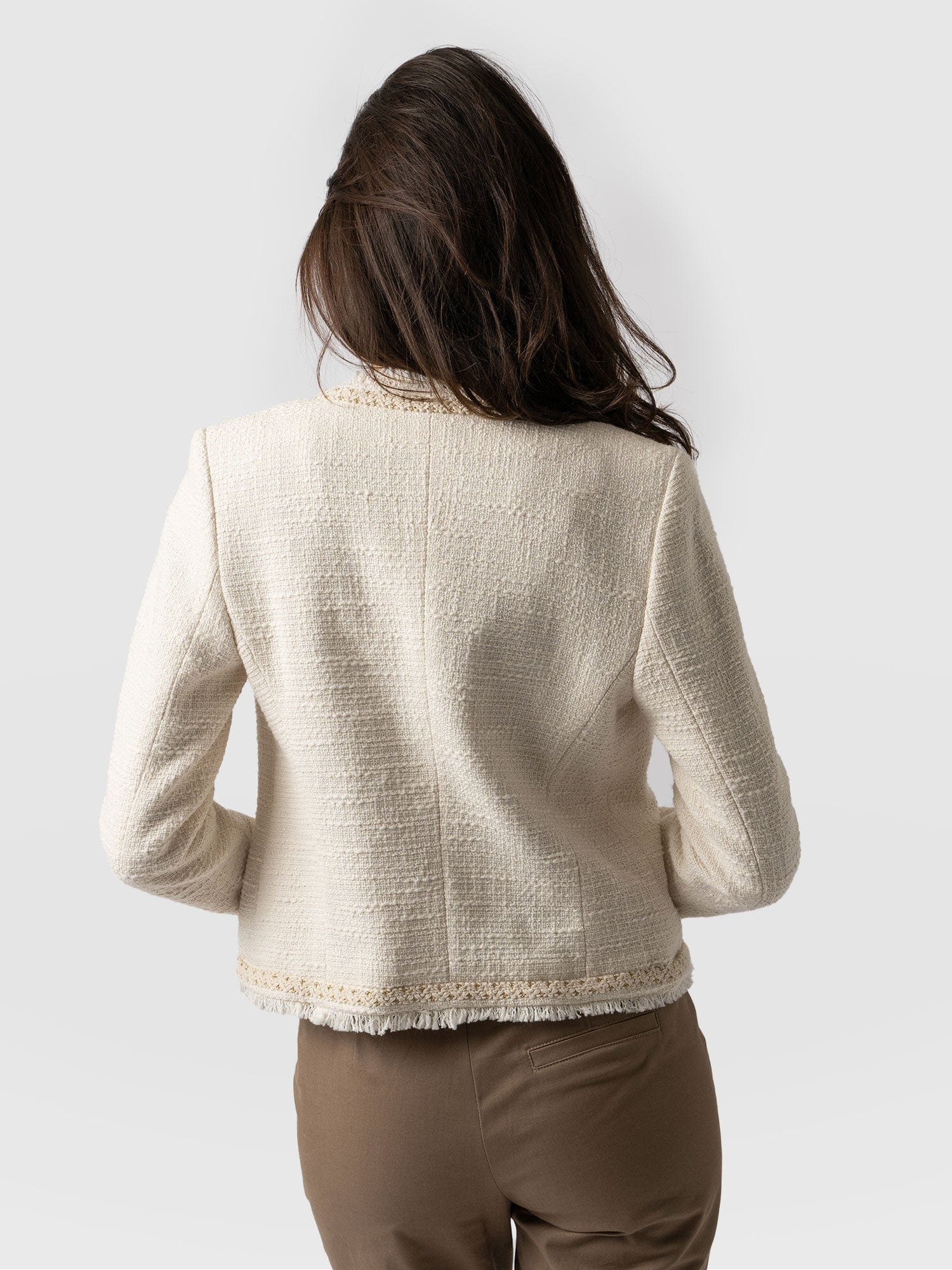 Rayner Jacket Cream Bouclé - Women's Jackets | Saint + Sofia® UK