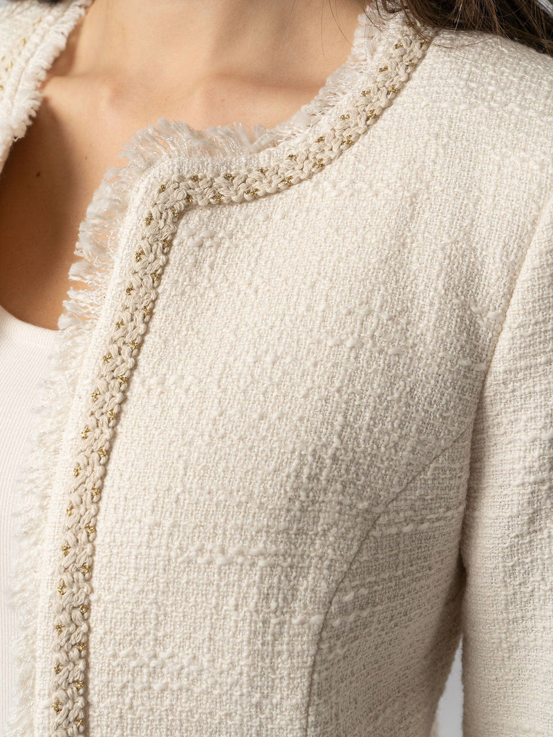 Rayner Jacket Cream Bouclé - Women's Jackets | Saint + Sofia® UK