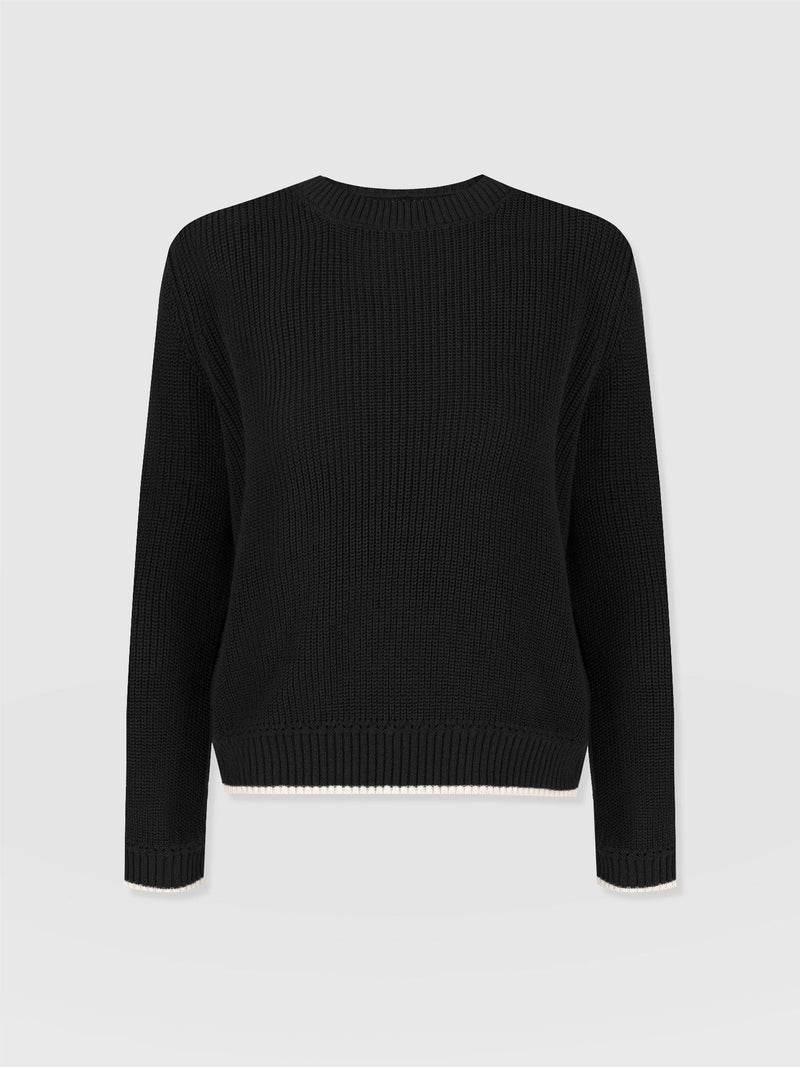 Remy Crop Jumper Black - Women's Jumpers | Saint + Sofia® UK