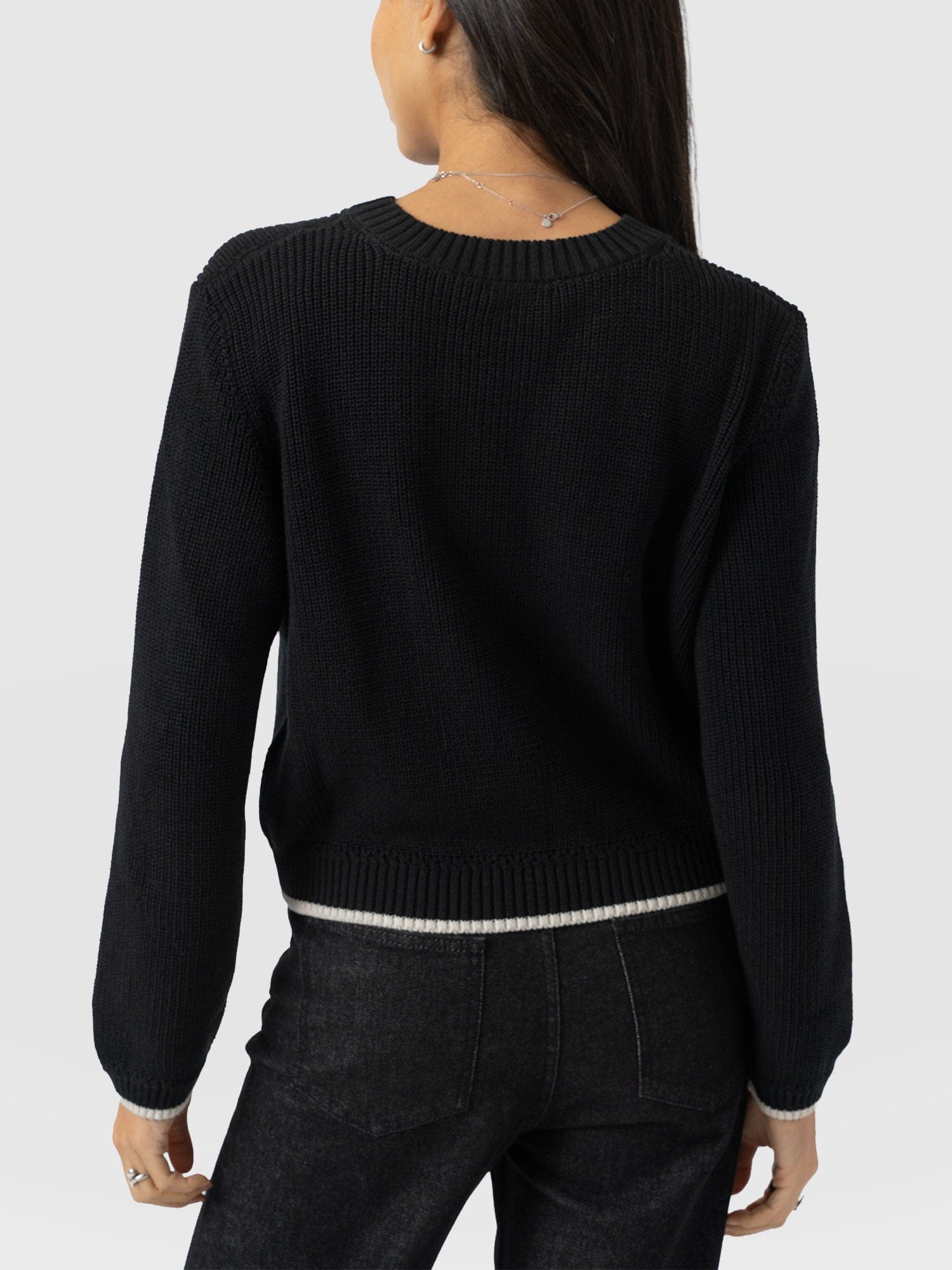 Remy Crop Jumper Black - Women's Jumpers | Saint + Sofia® UK