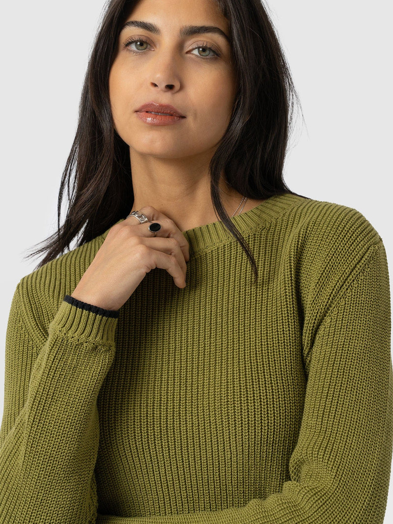 Remy Crop Jumper Khaki - Women's Jumpers | Saint + Sofia® UK