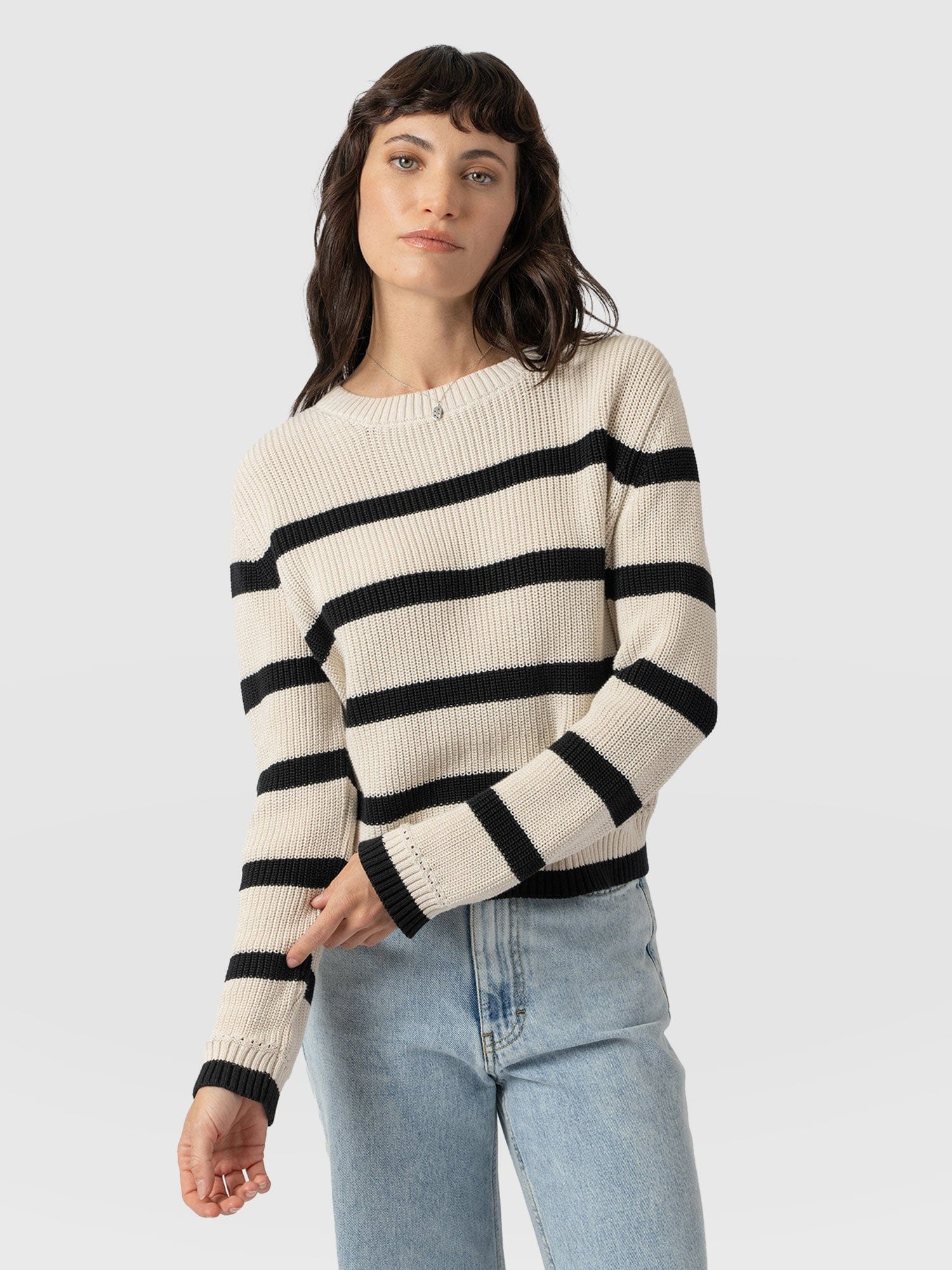 Remy Crop Jumper Stripe - Women's Jumpers | Saint + Sofia® UK