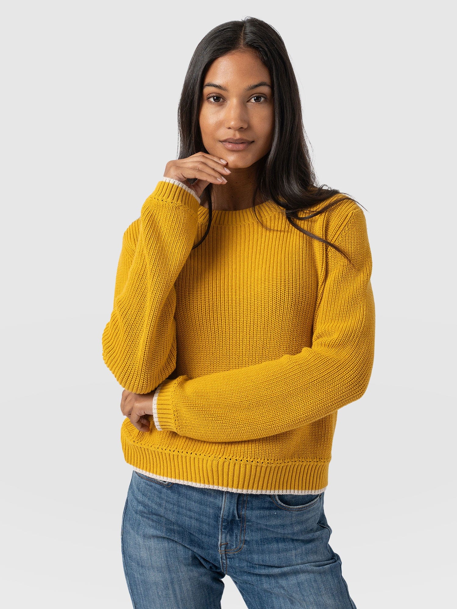 Remy Crop Jumper Yellow - Women's Jumpers | Saint + Sofia® UK