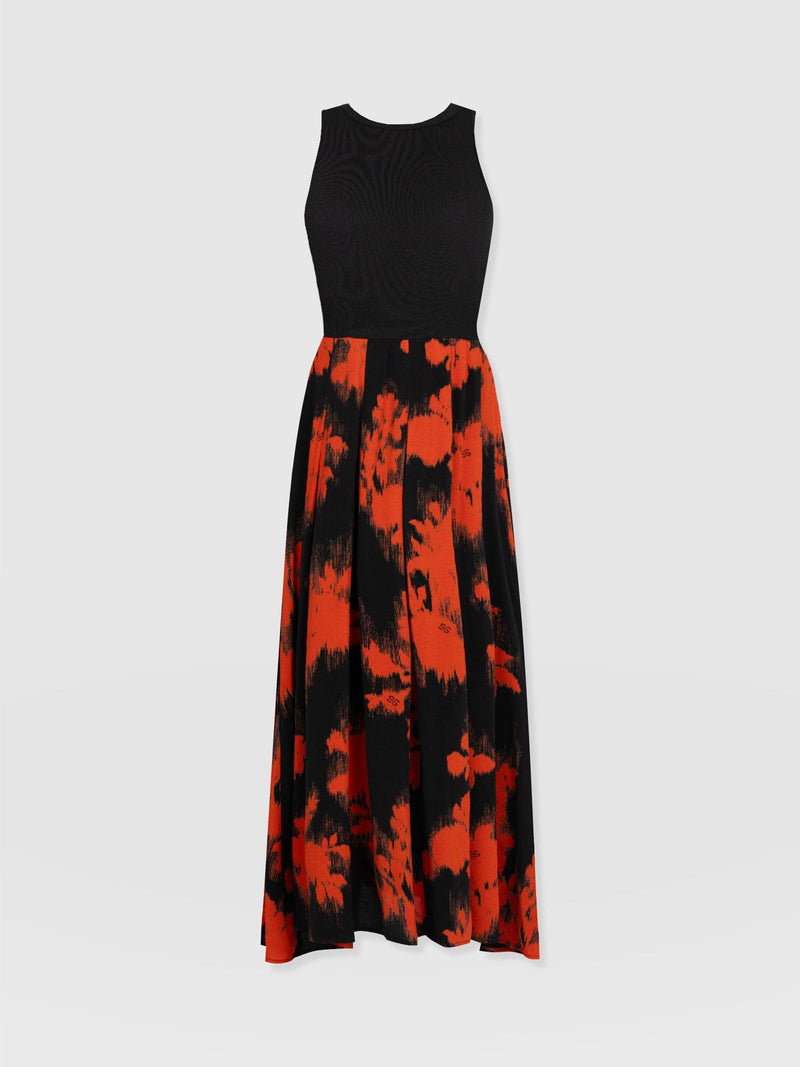 Renee Contrast Dress - Orange Fade Floral - Women's Dresses | Saint + Sofia® UK