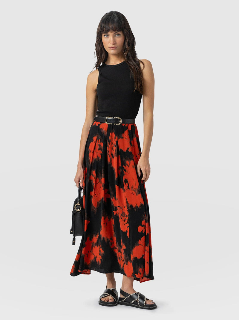 Renee Contrast Dress - Orange Fade Floral - Women's Dresses | Saint + Sofia® UK
