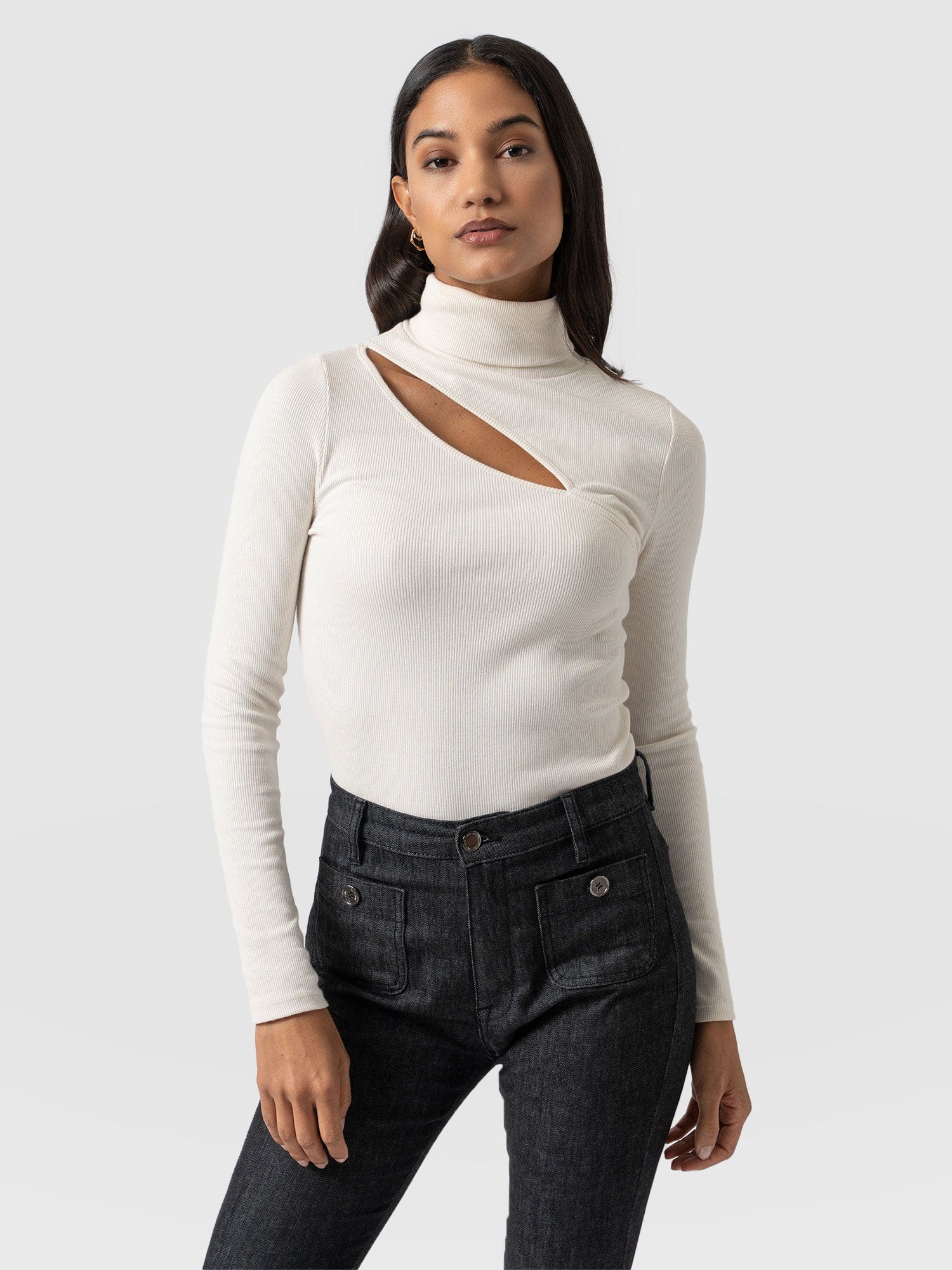 Reveal Roll Neck Cream - Women's Sweaters | Saint + Sofia® UK