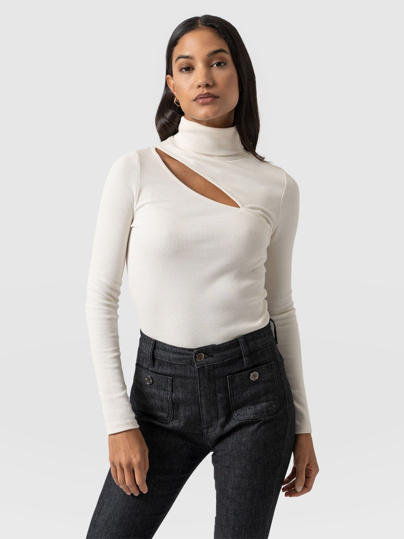 Reveal Roll Neck Cream - Women's Sweaters | Saint + Sofia® UK
