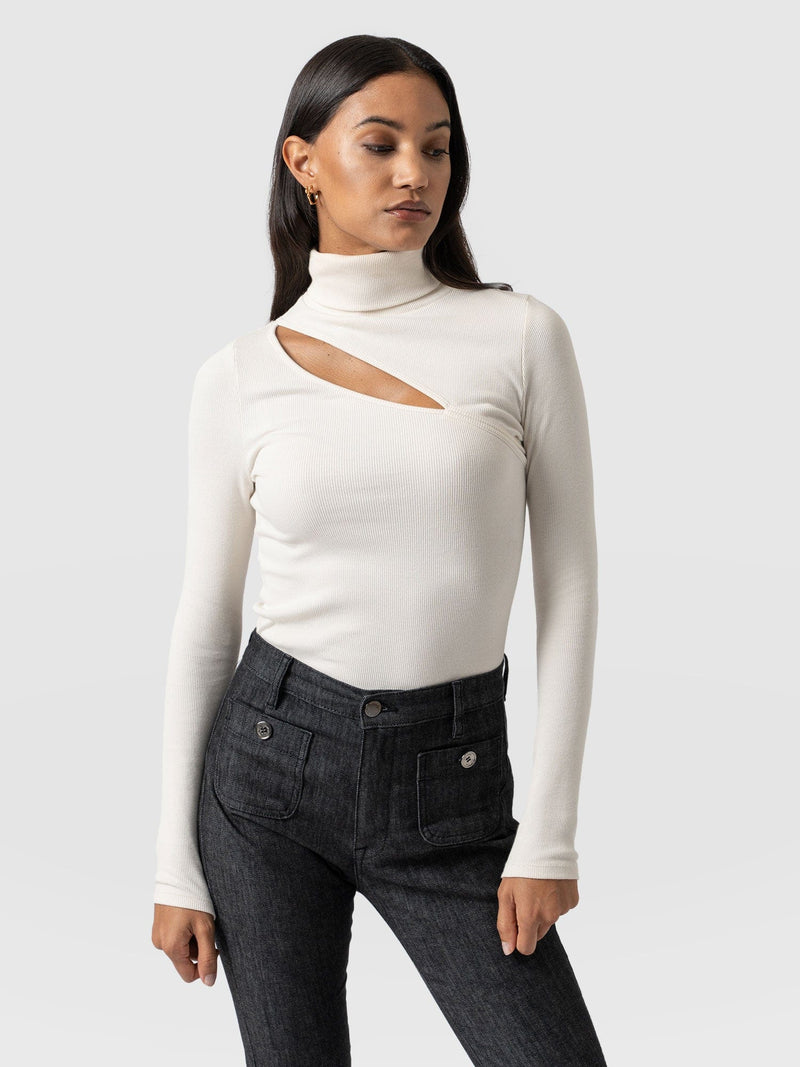 Reveal Roll Neck Cream - Women's Sweaters | Saint + Sofia® UK