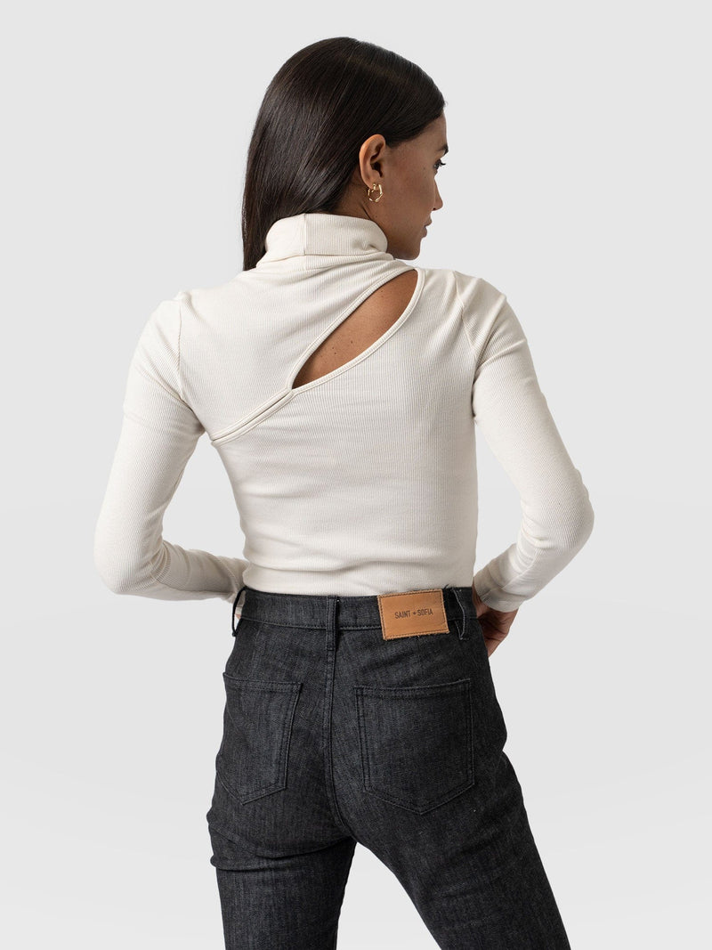Reveal Roll Neck Cream - Women's Sweaters | Saint + Sofia® UK