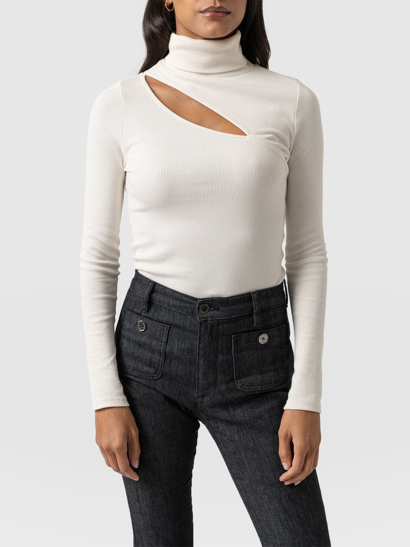 Reveal Roll Neck Cream - Women's Sweaters | Saint + Sofia® UK