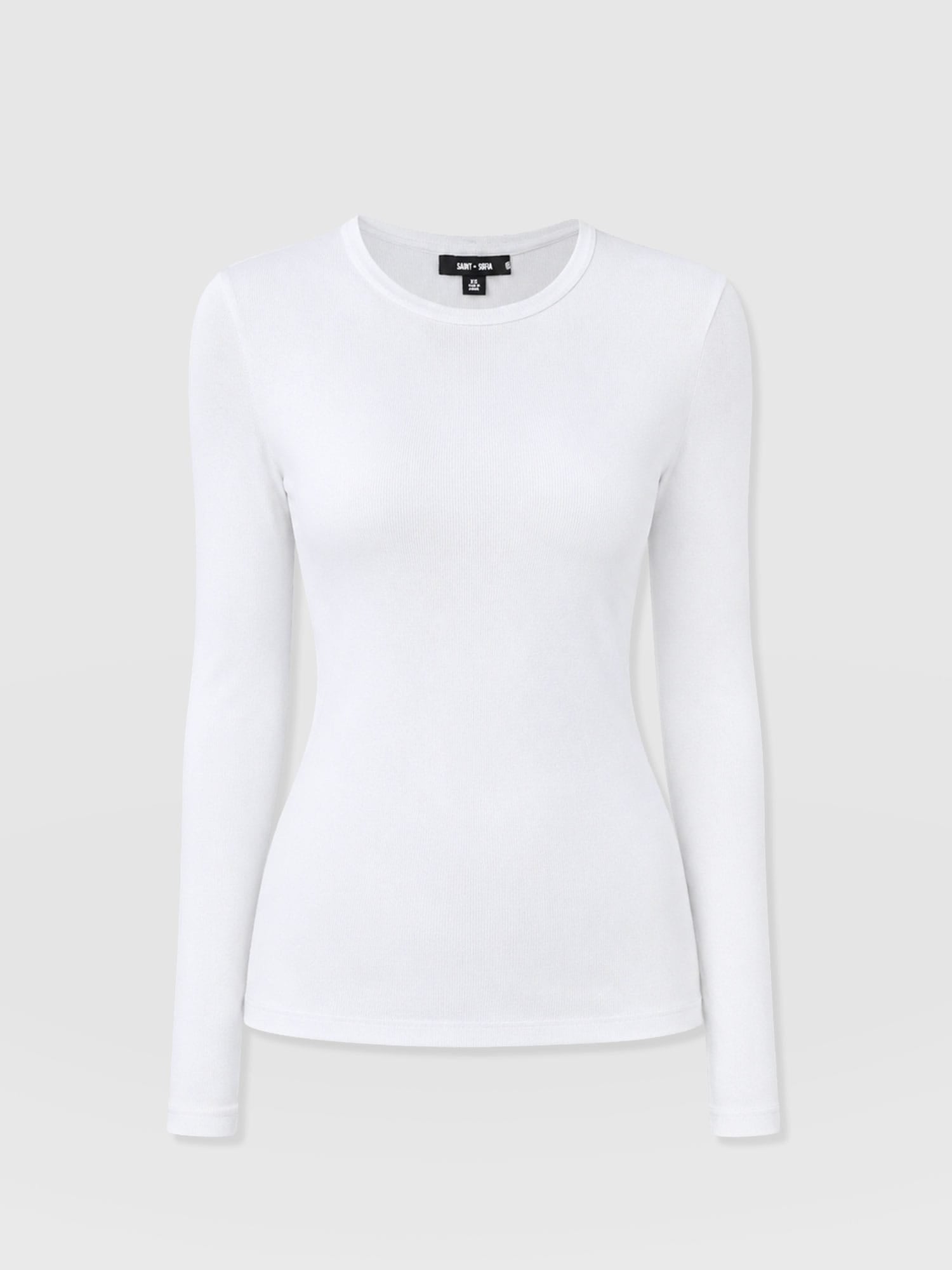 Ribbed Long Sleeve Tee - White